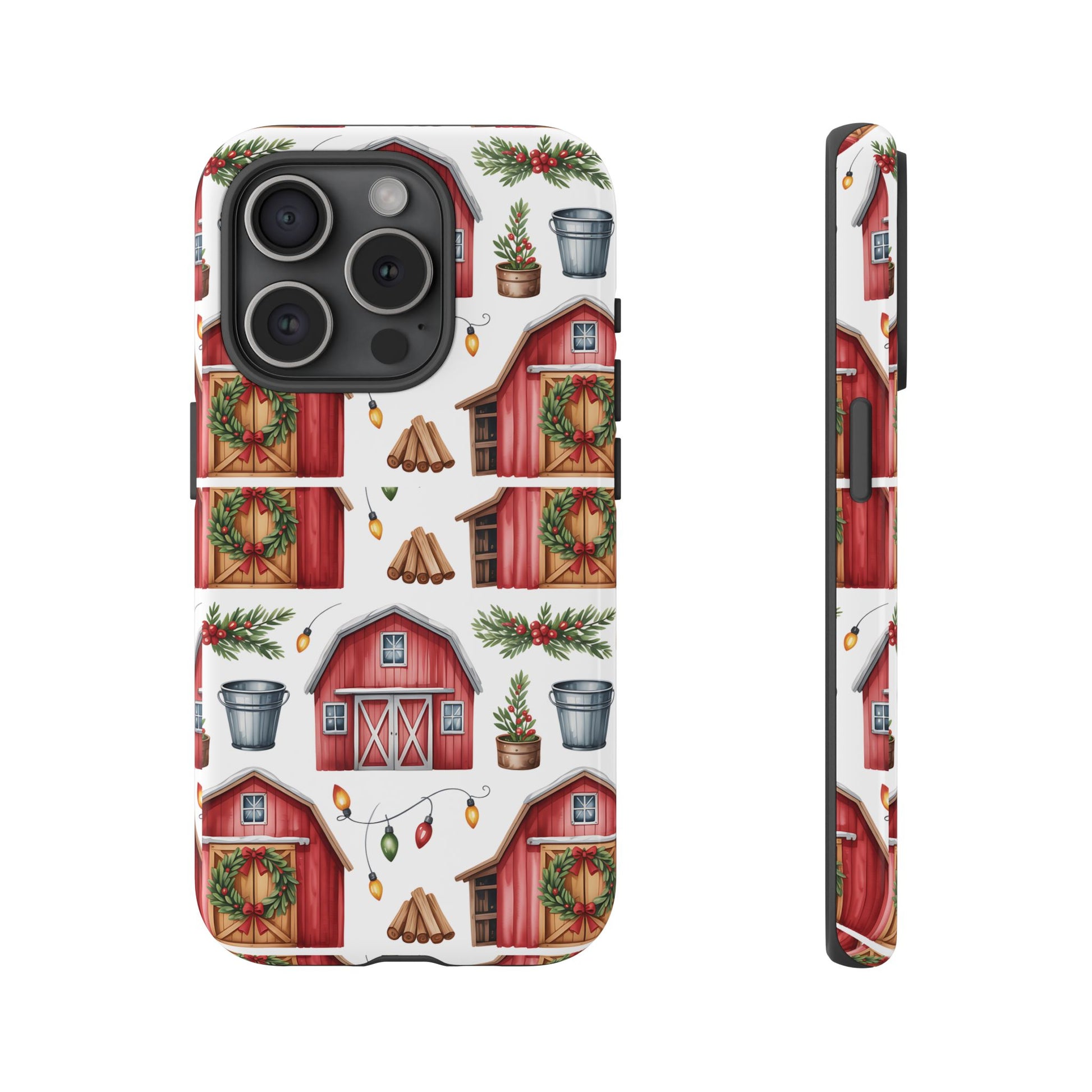 Farmhouse Christmas Design Phone Case - Stylish, Protective Cover for All Models Gift for Mom Accessory Gift for Her
