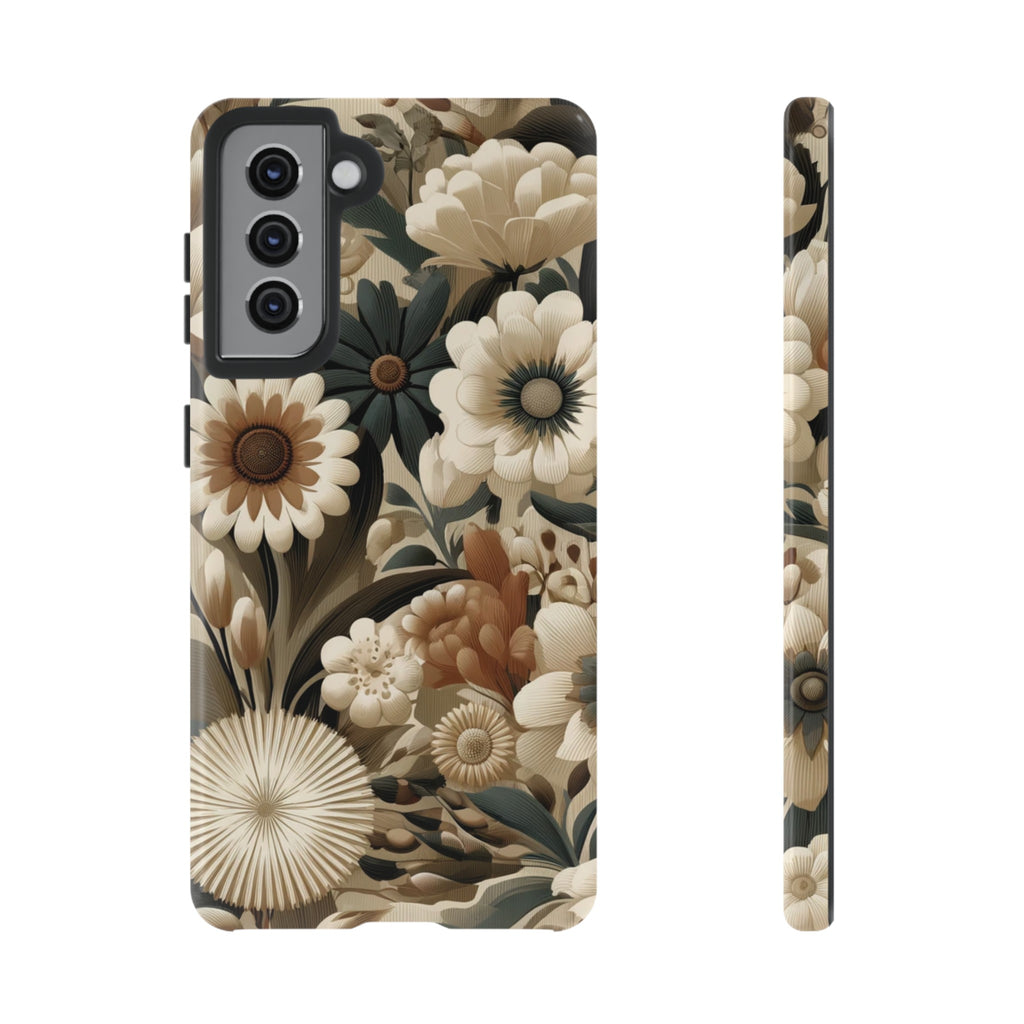 Mid-century Modern Floral Phone Case Durable for iPhone Samsung Gift iPhone 15, 14, 13 Samsung Pixel Gift for Mom Accessory Gift for Her