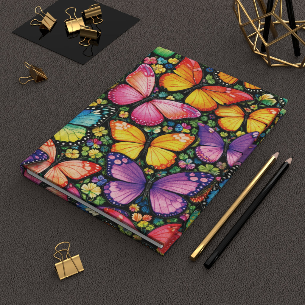 Bright Beautiful Butterflies Hardcover Journal — Floral Butterfly Notebook for Writing & Notes