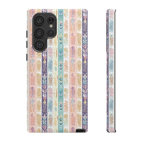 Boho Pastel Feathers Modern Watercolor Abstract Phone Case Compatible with iPhone, Samsung & More - Stylish, Durable Protection with Vibrant Artistic Design Perfect Gift for Her