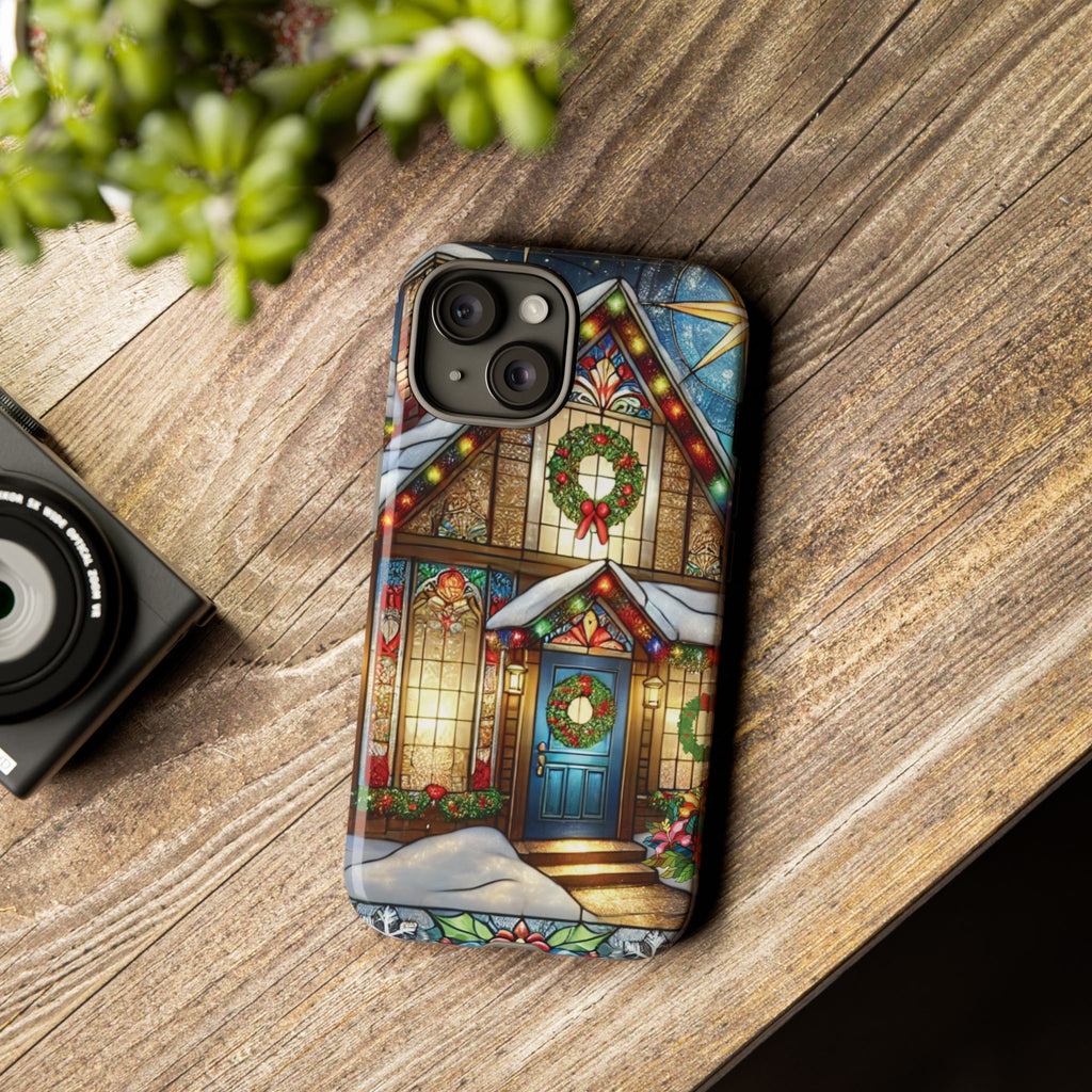 Stain Glass Christmas Phone Case Unique Holiday Protection for Your Device | Stylish & Durable Cover Gift for Her Phone 15, Samsung iPhone Samsung Accessory Gift for Her - MRSBYVALLE