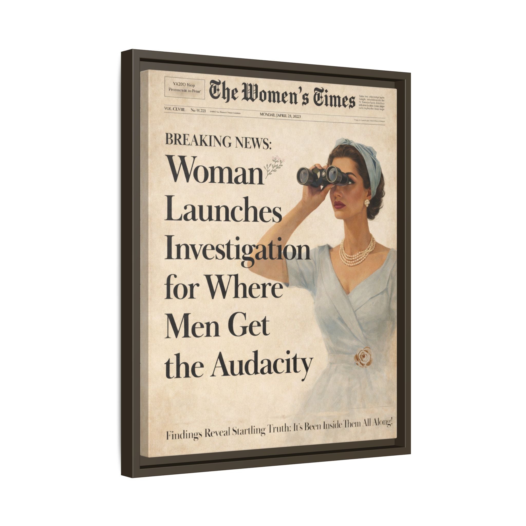 Vintage Funny Women's Retro Art Matte Canvas Framed — Retro Inspirational Wall Art