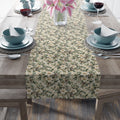 Sage Green & Champagne Floral Table Runner