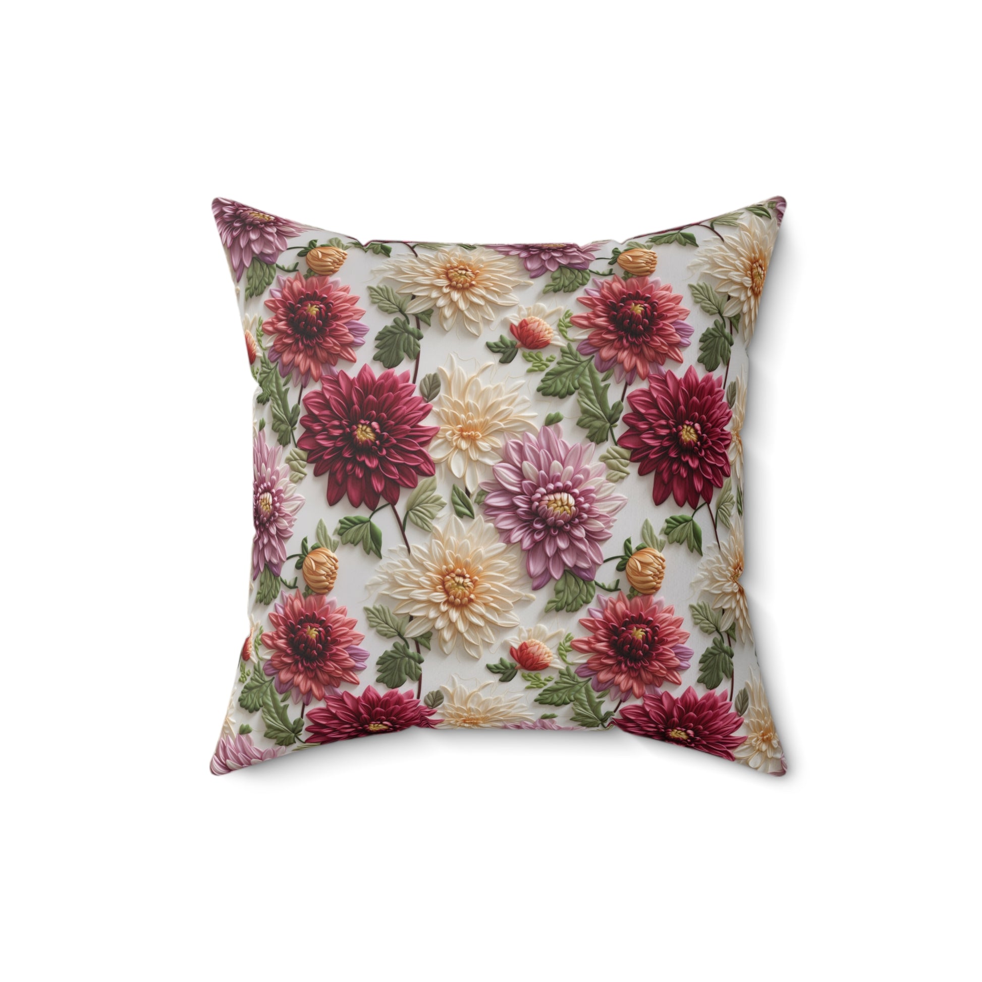 Elegant Fall Floral Square Pillow Autumn-Inspired Home Decor Accent Cozy, Double-Sided Print | Perfect for Sofas, Beds, and Living Bridal Shower - MRSBYVALLE
