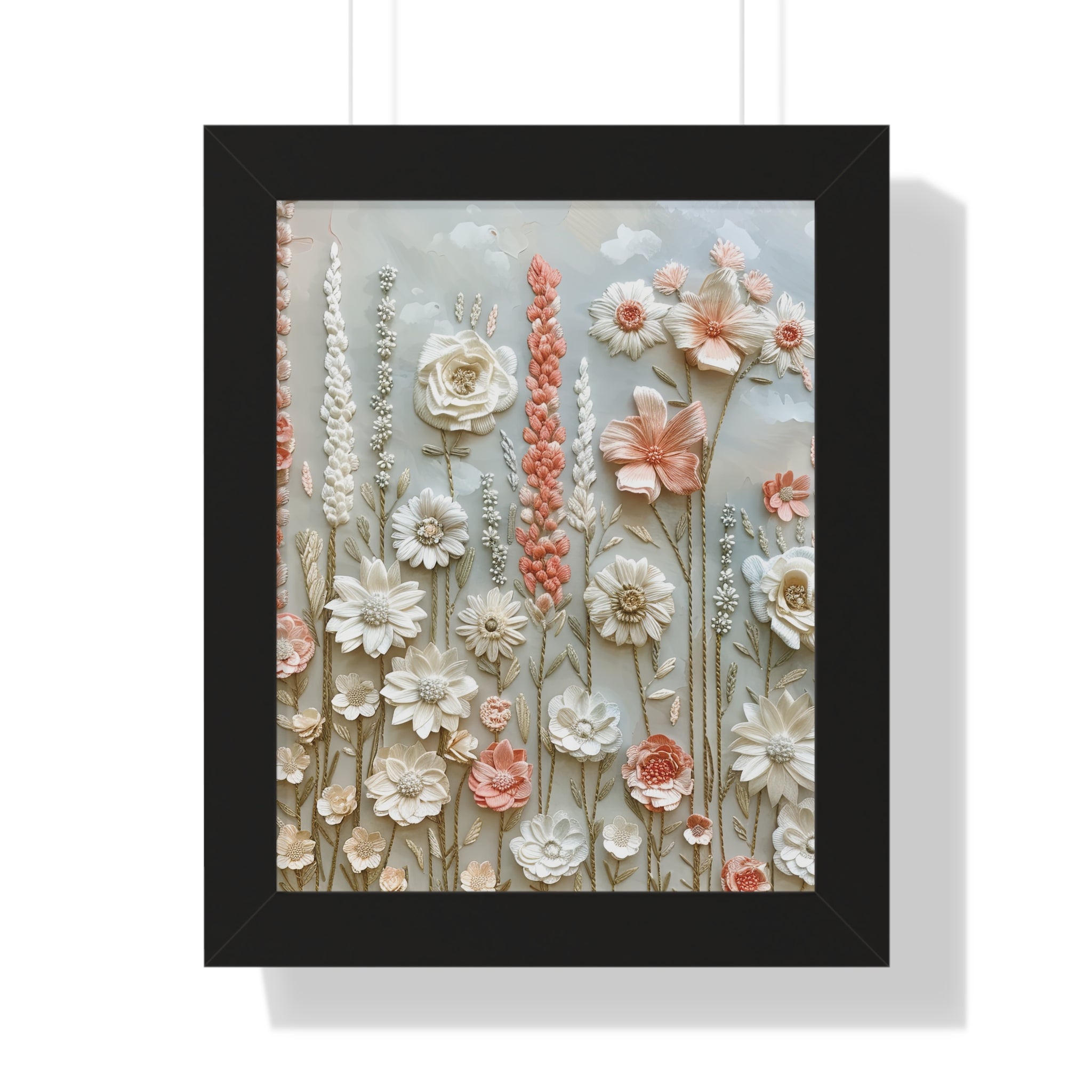 Delicate Pastel Floral Wall Art Captivating Blossom Patterns in Soft Hues and Elegant Home Décor Perfect for Living Rooms, Bedrooms, and Cozy Corners Encased in Black, White, or Walnut Frames with Durable Ready to Hang  Timelessly Crafted. - MRSBYVALLE