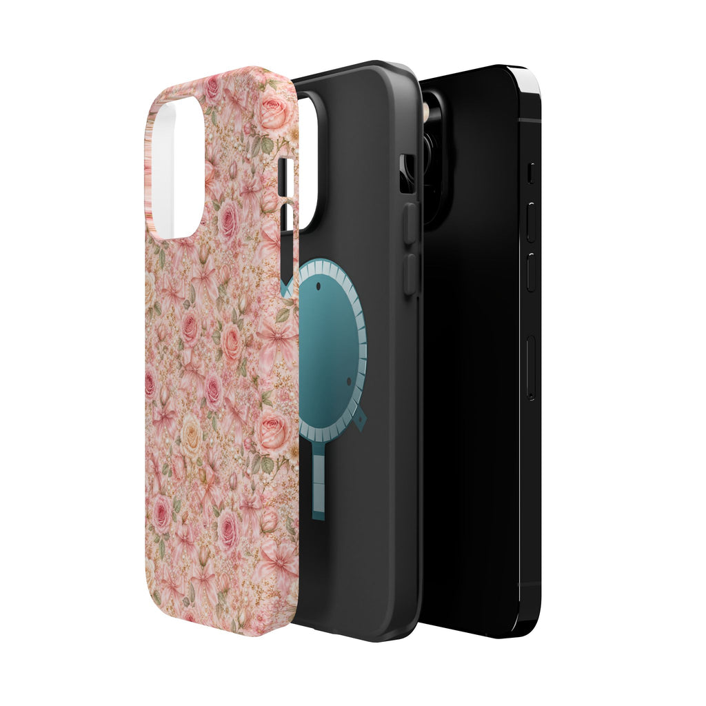 Floral Rose Pattern Magnetic Impact-Resistant Phone Case iPhone and Samsung