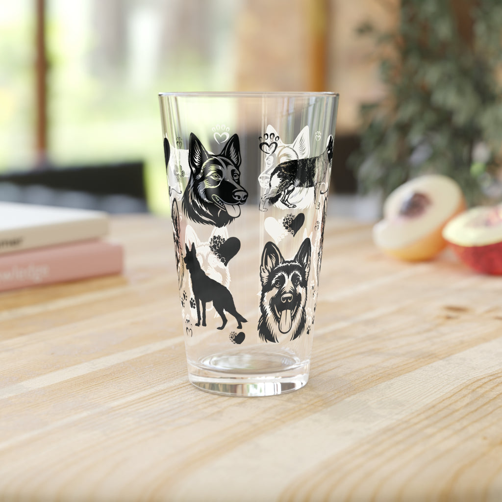 German Shepherd Pint Glass — 16 oz Glass for Dog Lovers