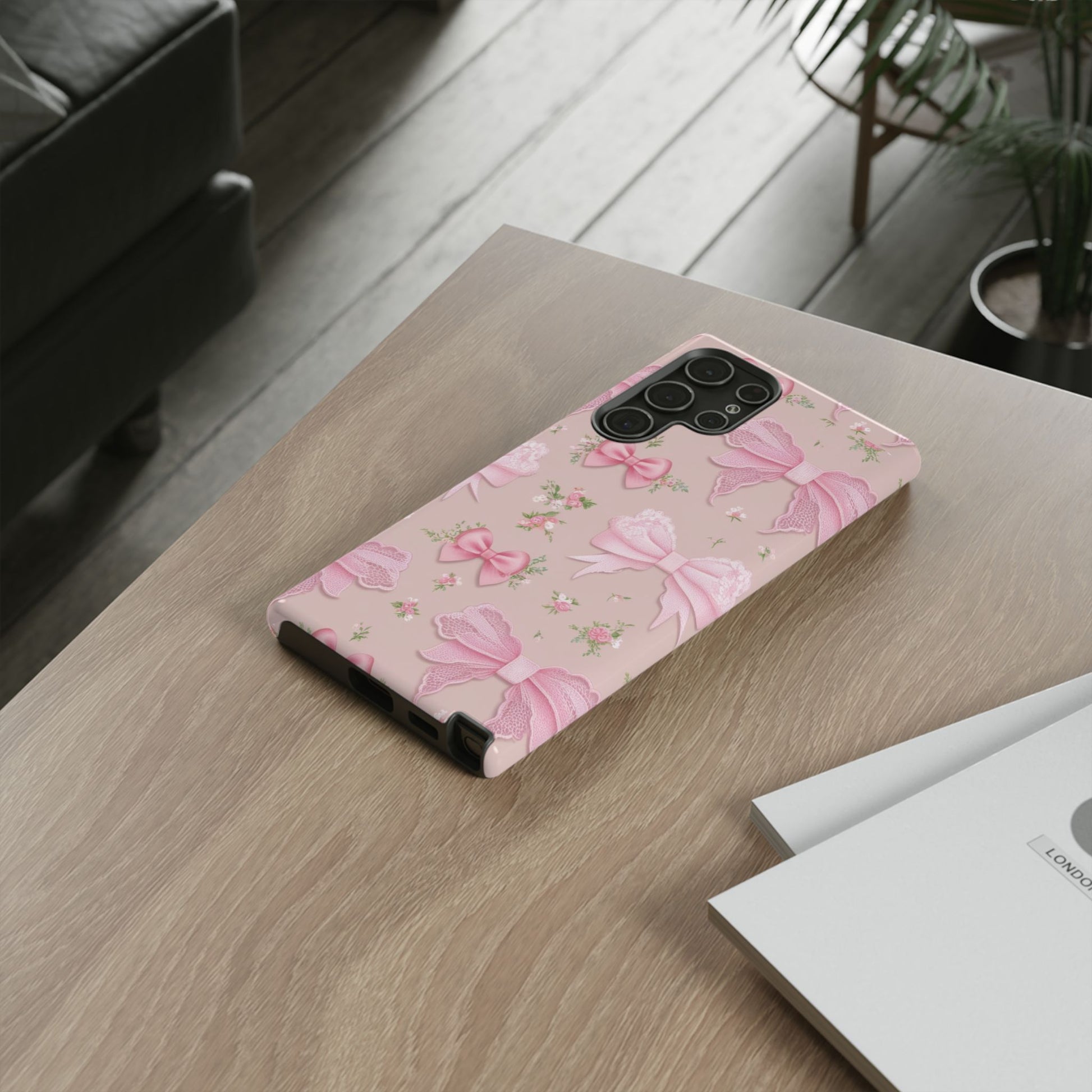 Luxury Pink Bow Phone Case – Cute & Protective Cover for iPhone & Samsung Gift for Her