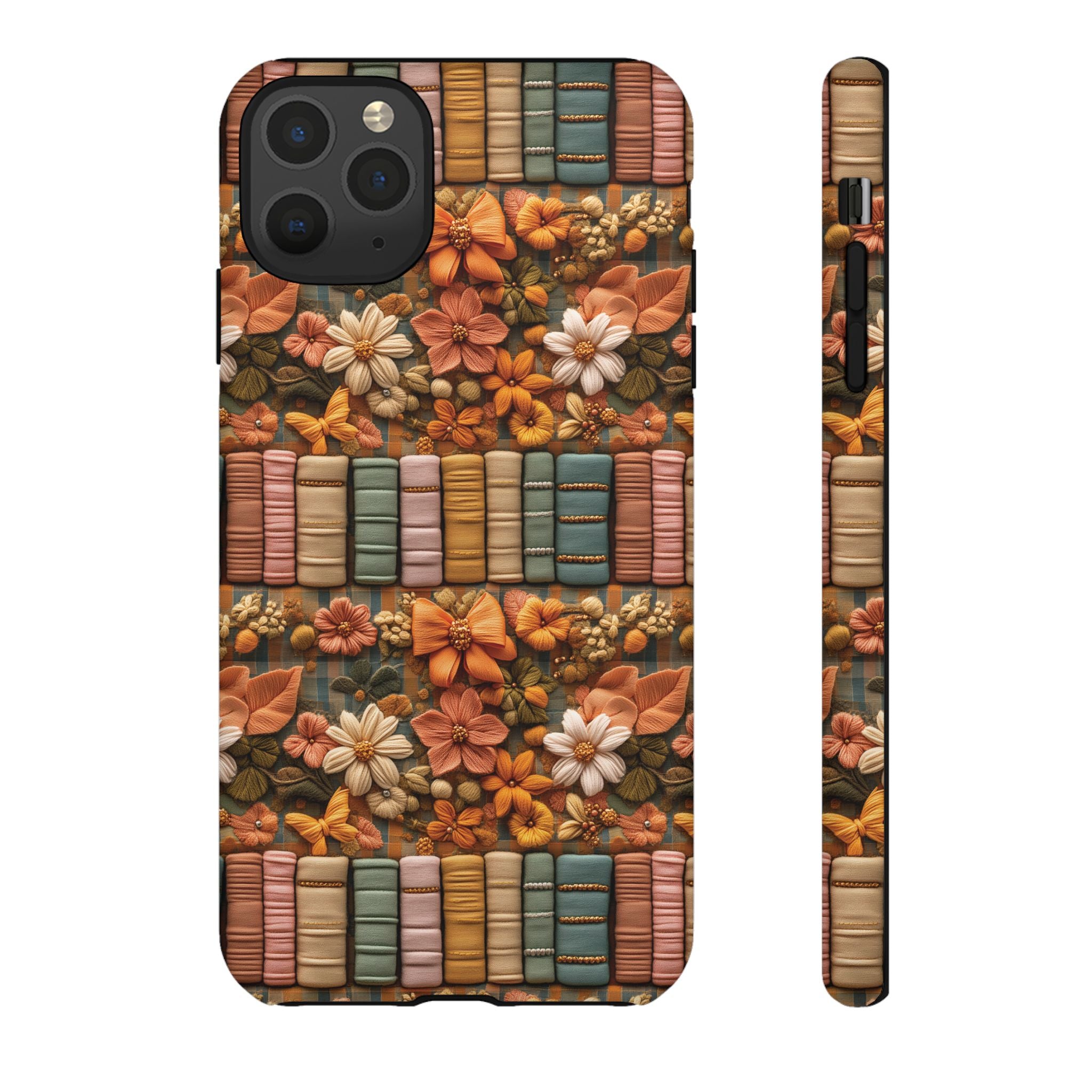 3D Illusion Boho Floral and Books Phone Case Gift for Her Phone 15, Samsung iPhone Samsung Gift for Her Case iPhone 15, Samsung iPhone Samsung Accessory Gift for Her