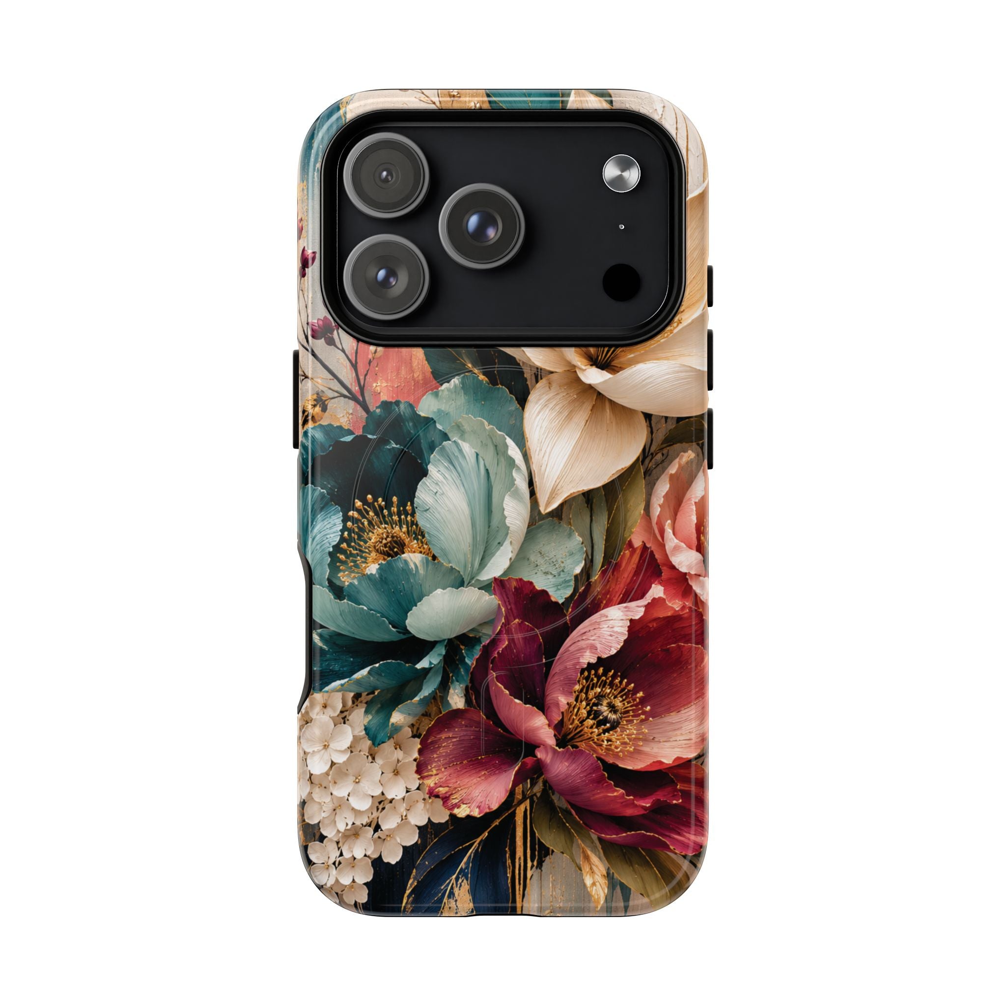 Vintage Floral Bouquet phone case Tough Magnetic Case Velvet Bloom Floral Art iPhone Case  Botanical Protective Case Samsung Modern Garden