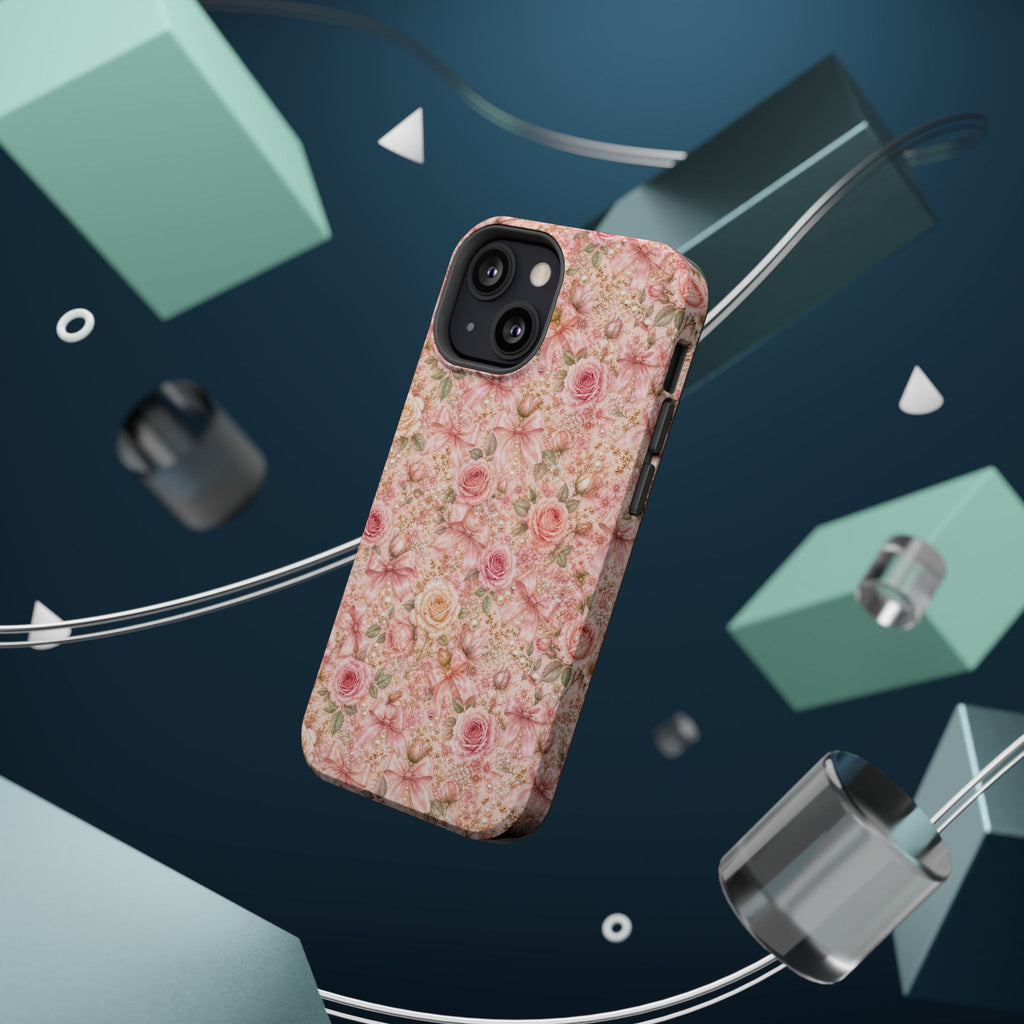 Floral Rose Pattern Magnetic Impact-Resistant Phone Case iPhone and Samsung