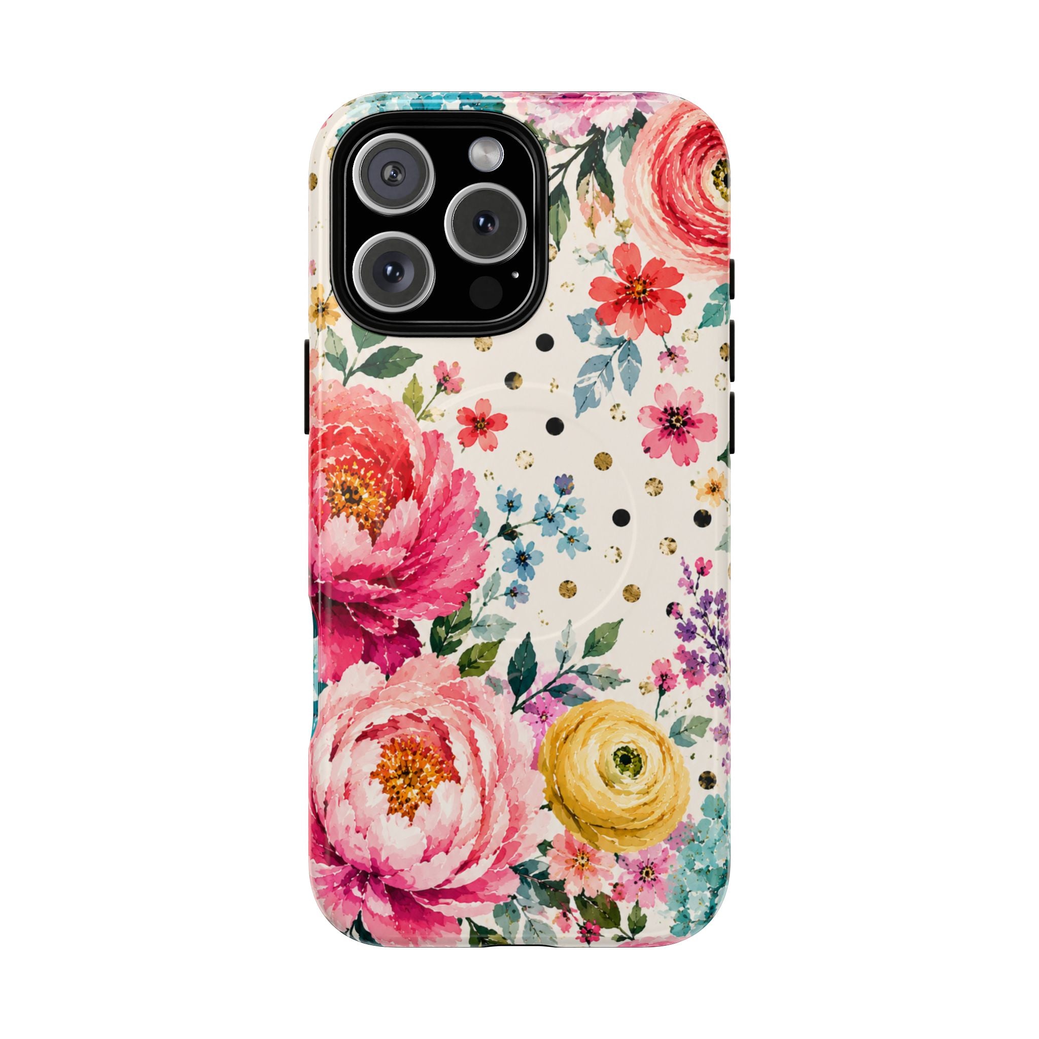 Watercolor Floral Peonies phone case | magnetic slim protective case