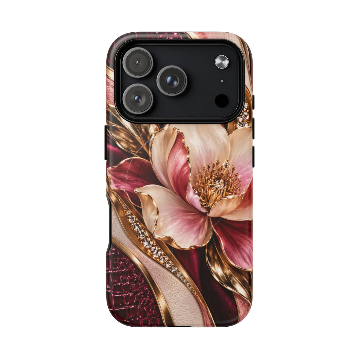 Magnetic Tough Phone Case — Vintage Rose Floral Armor