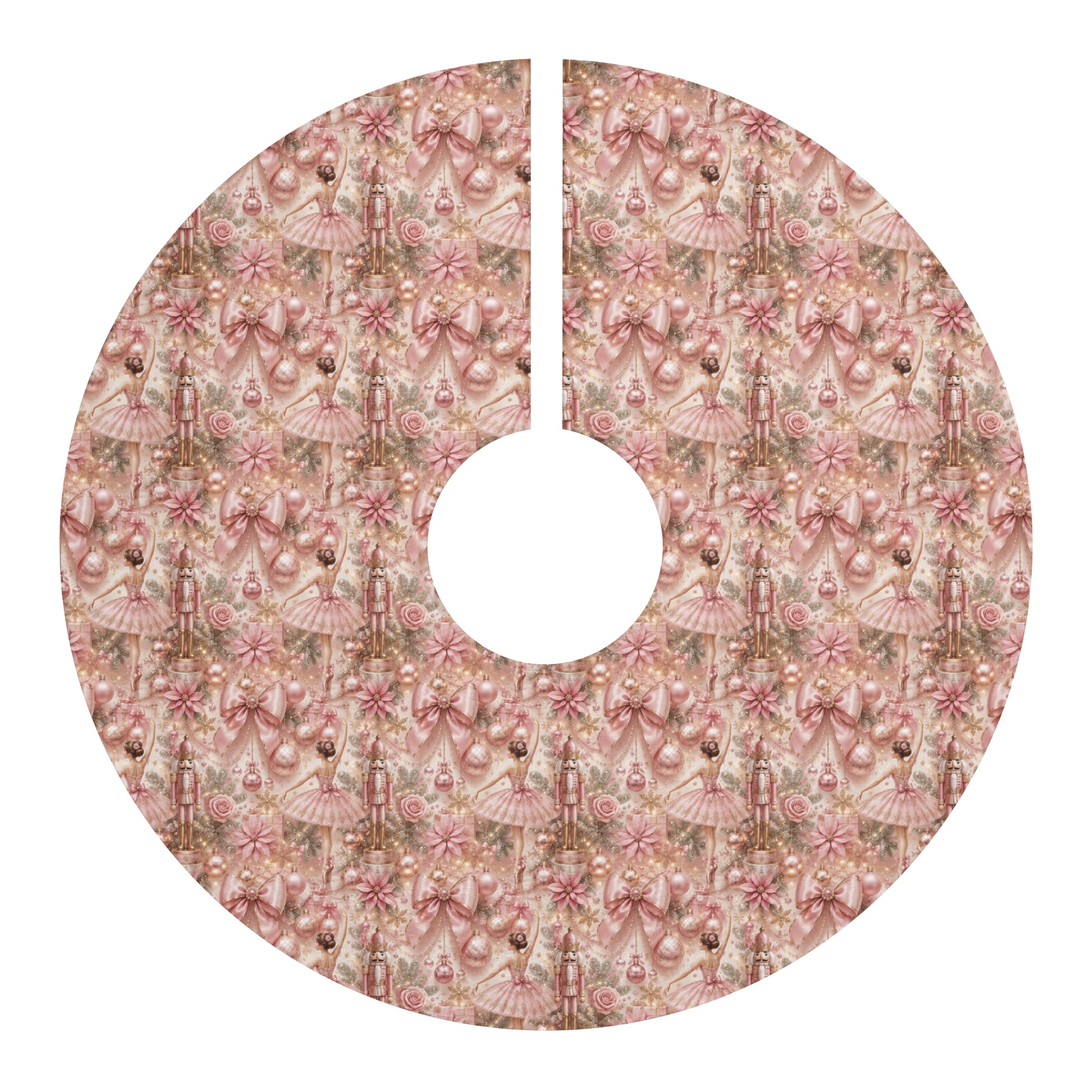 Pink Ballerina Nutcracker Tree Skirt — Vintage Ballet Christmas Décor Christmas