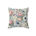 Floral Pastel Square Pillow  Stylish Home Decor Accent for Living Room, Bedroom, or Gifts | Soft & Durable 100% Polyester with Double-Sided Print - MRSBYVALLE