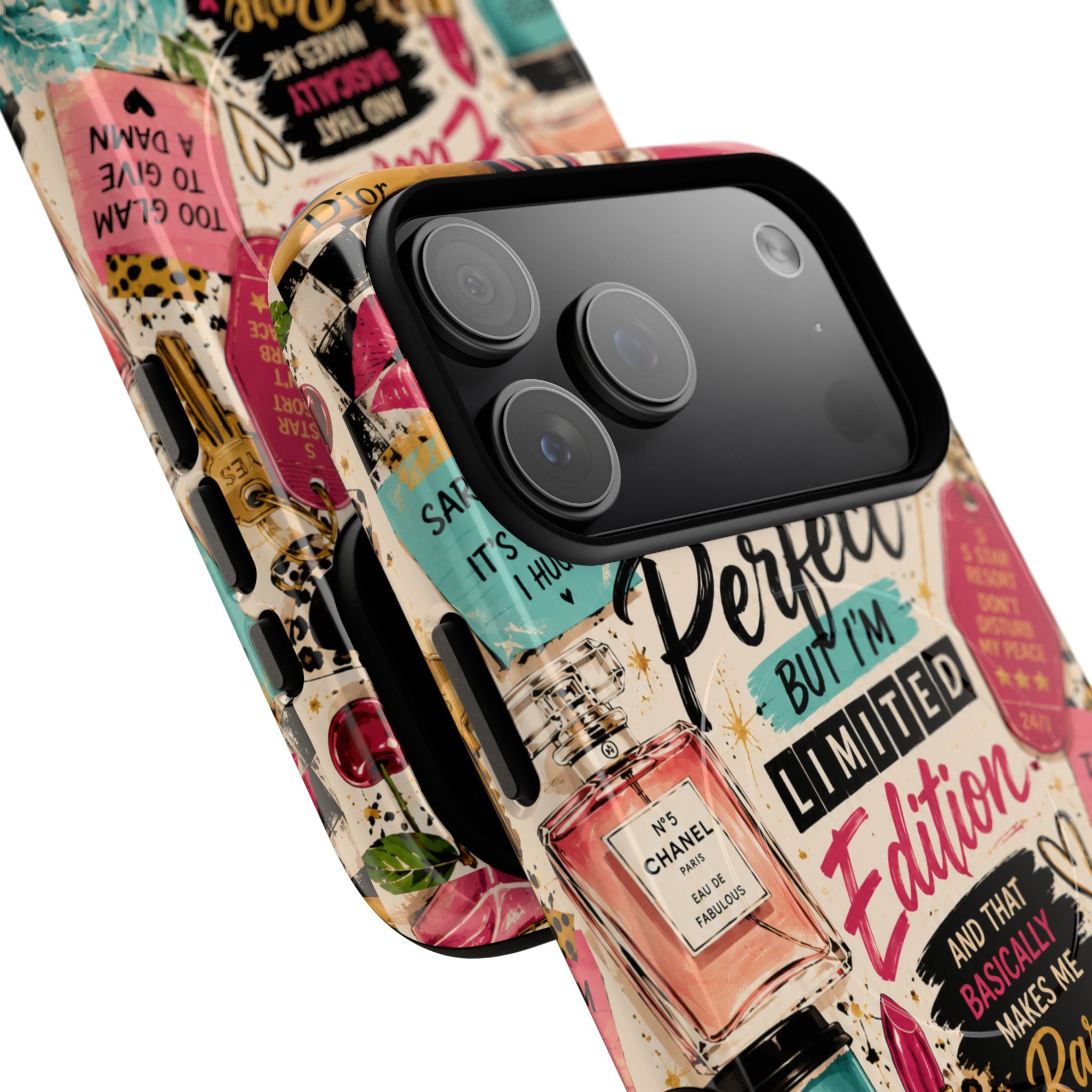 Perfect I'm Limited Edition phone case Tough Magnetic Case has Retro Funny Women's Gift Chic Pink Vintage iPhone & Samsung