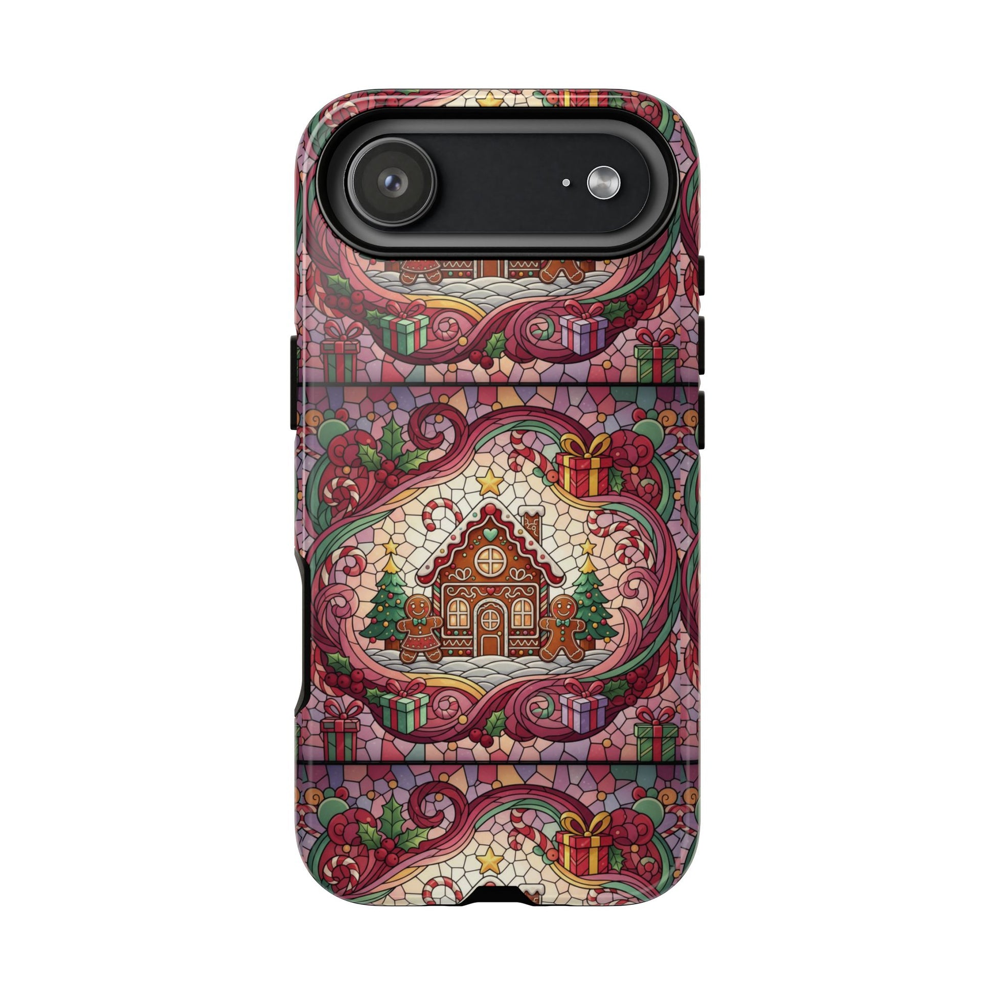 iPhone Case 17, 16  Gingerbread Stained Glass Tough Case Samsung perfect phone case