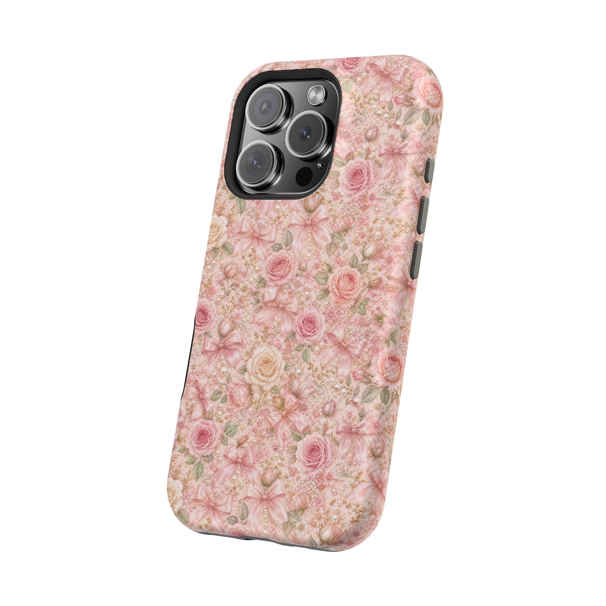 Floral Rose Pattern Magnetic Impact-Resistant Phone Case iPhone and Samsung
