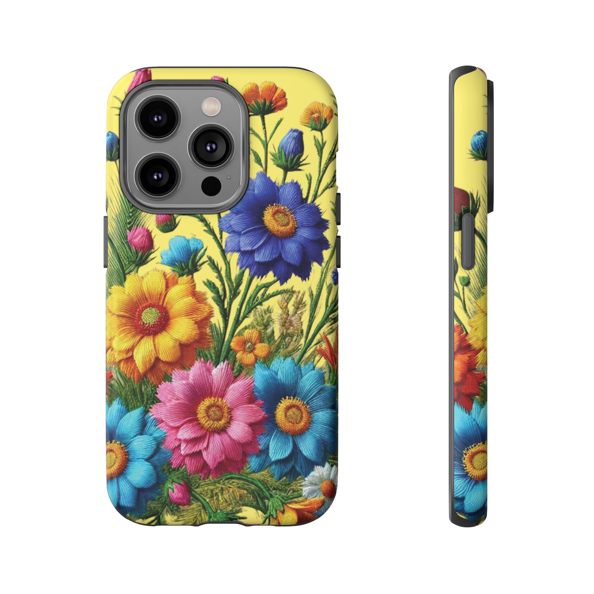 Phone Case Yellow Bright Floral Protective Phone Case Gift for Her Phone 15, Samsung iPhone Samsung  iPhone 15, Samsung iPhone Samsung Accessory Gift for Her