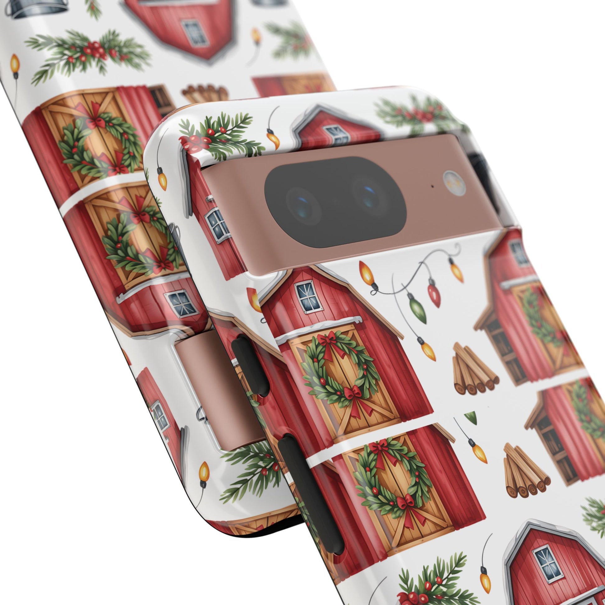 Farmhouse Christmas Design Phone Case - Stylish, Protective Cover for All Models Gift for Mom Accessory Gift for Her