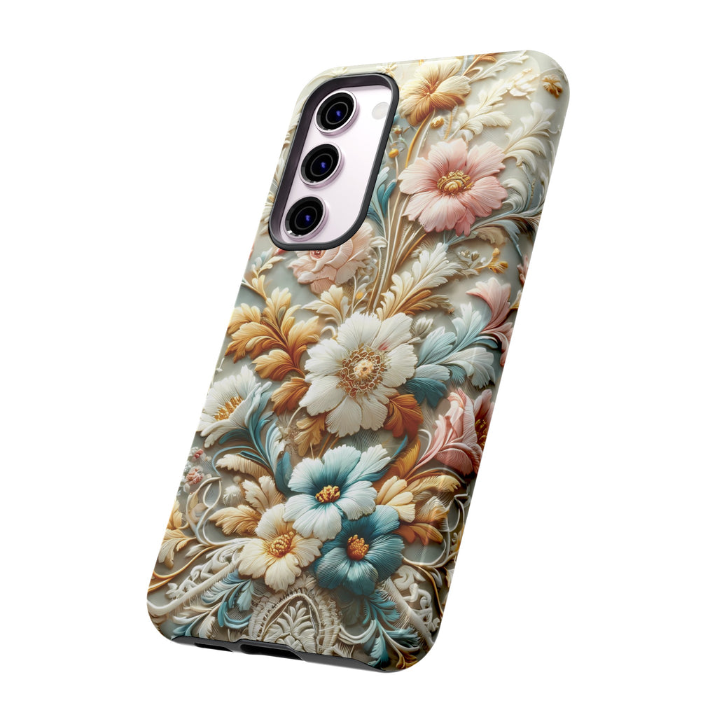 3D Elegant Faux Flowers Phone Case Stylish & Durable for iPhone Samsung Gift iPhone 15, 14, 13 Samsung Pixel Gift for Mom Accessory Gift for Her