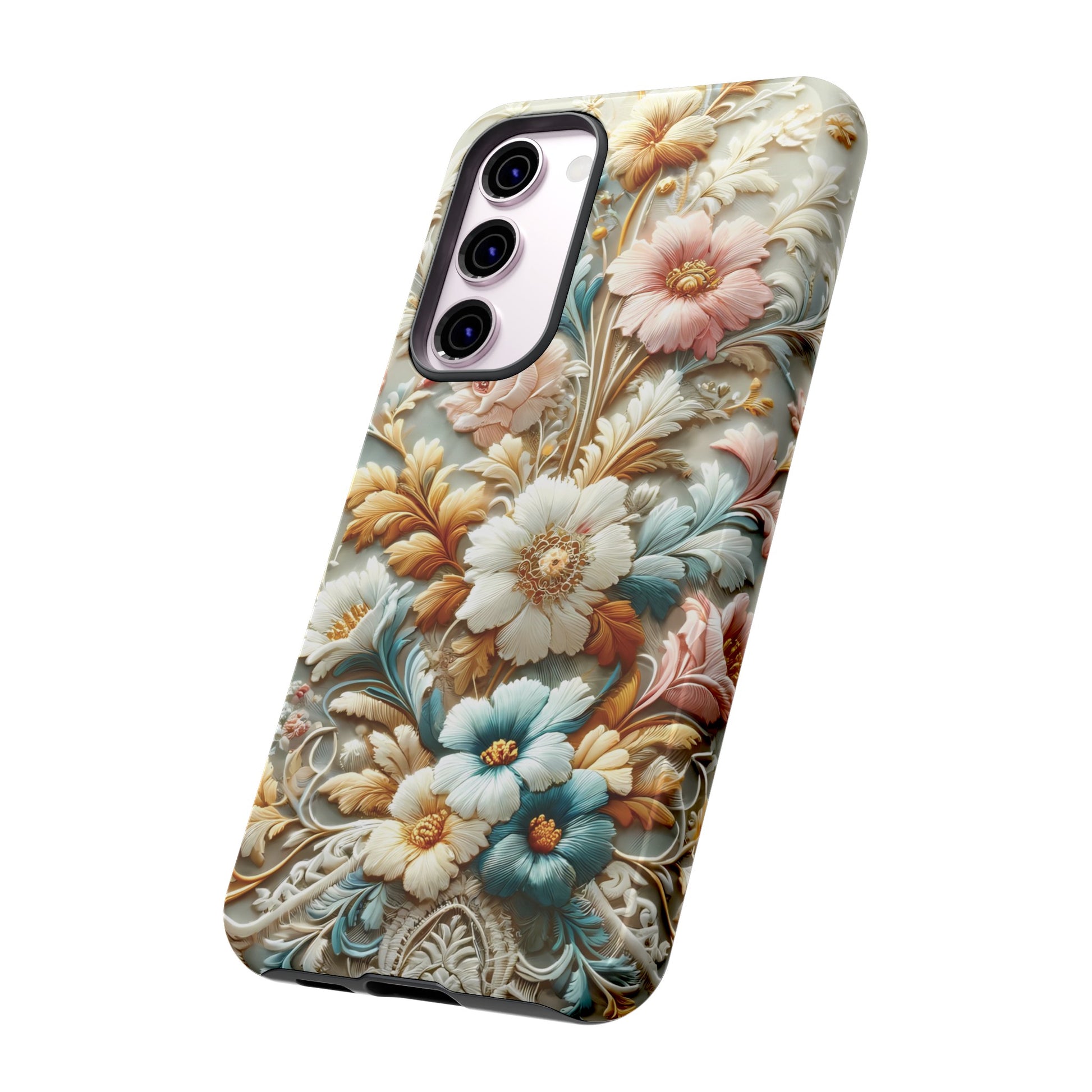 3D Elegant Faux Flowers Phone Case Stylish & Durable for iPhone Samsung Gift iPhone 15, 14, 13 Samsung Pixel Gift for Mom Accessory Gift for Her