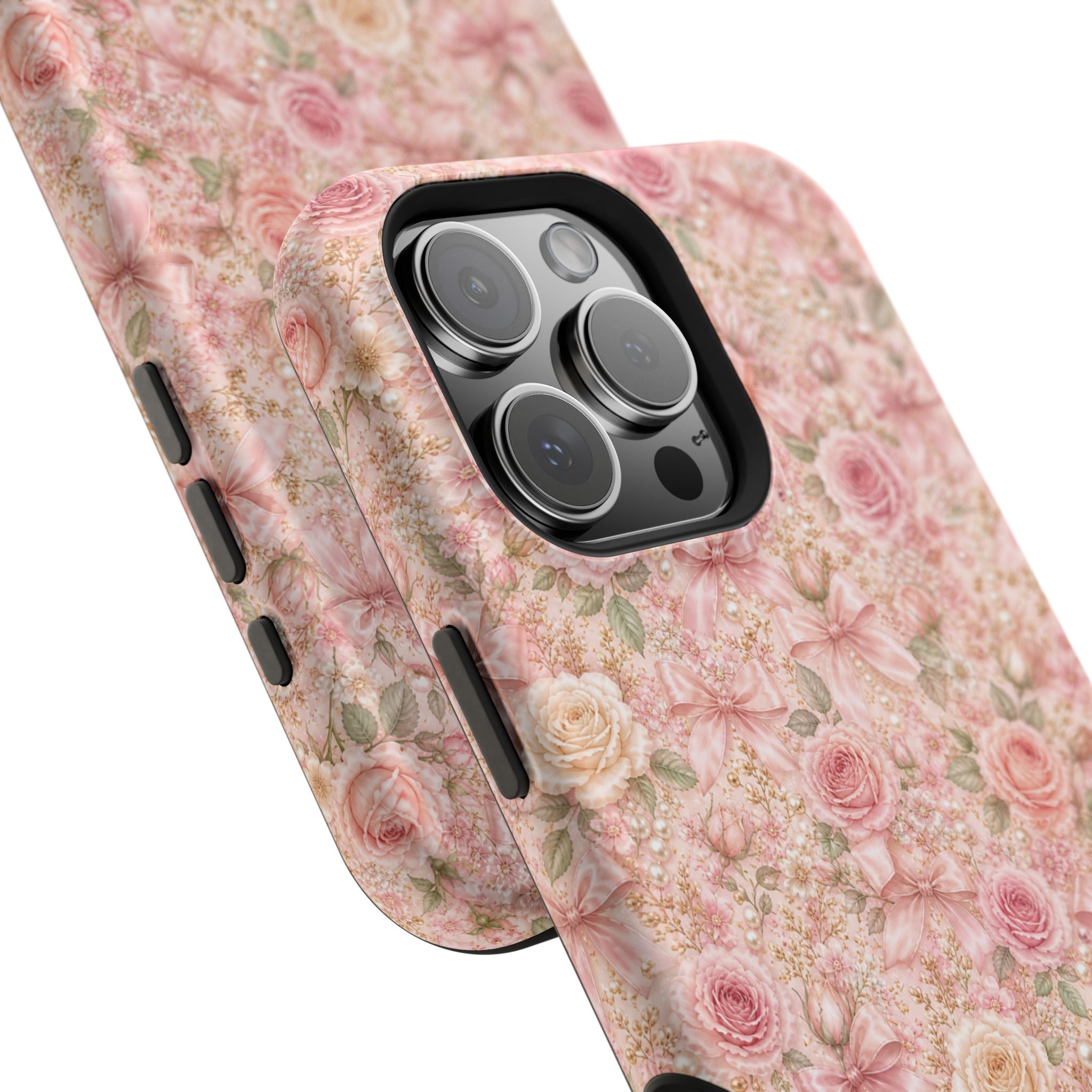 Floral Rose Pattern Magnetic Impact-Resistant Phone Case iPhone and Samsung