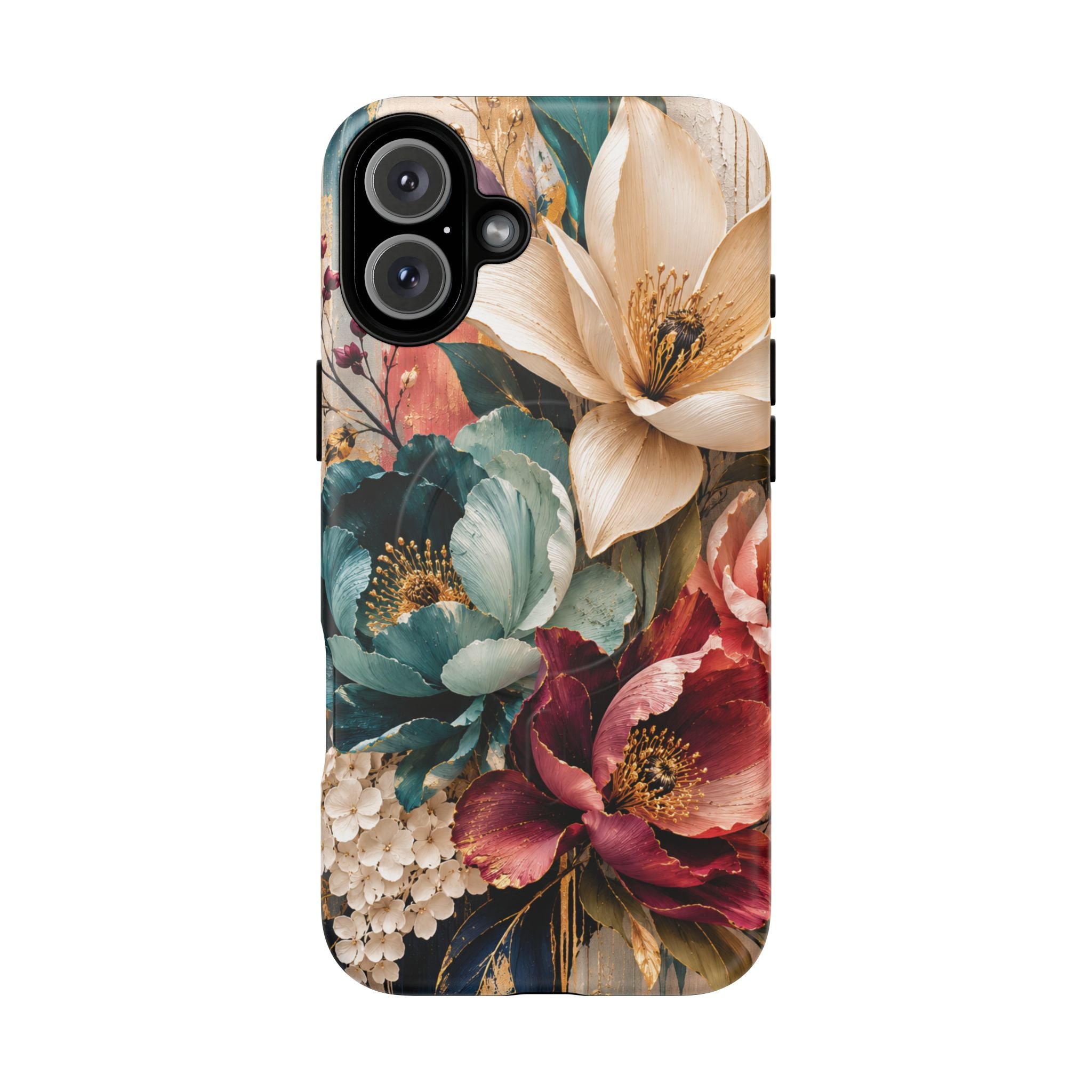 Vintage Floral Bouquet phone case Tough Magnetic Case Velvet Bloom Floral Art iPhone Case  Botanical Protective Case Samsung Modern Garden