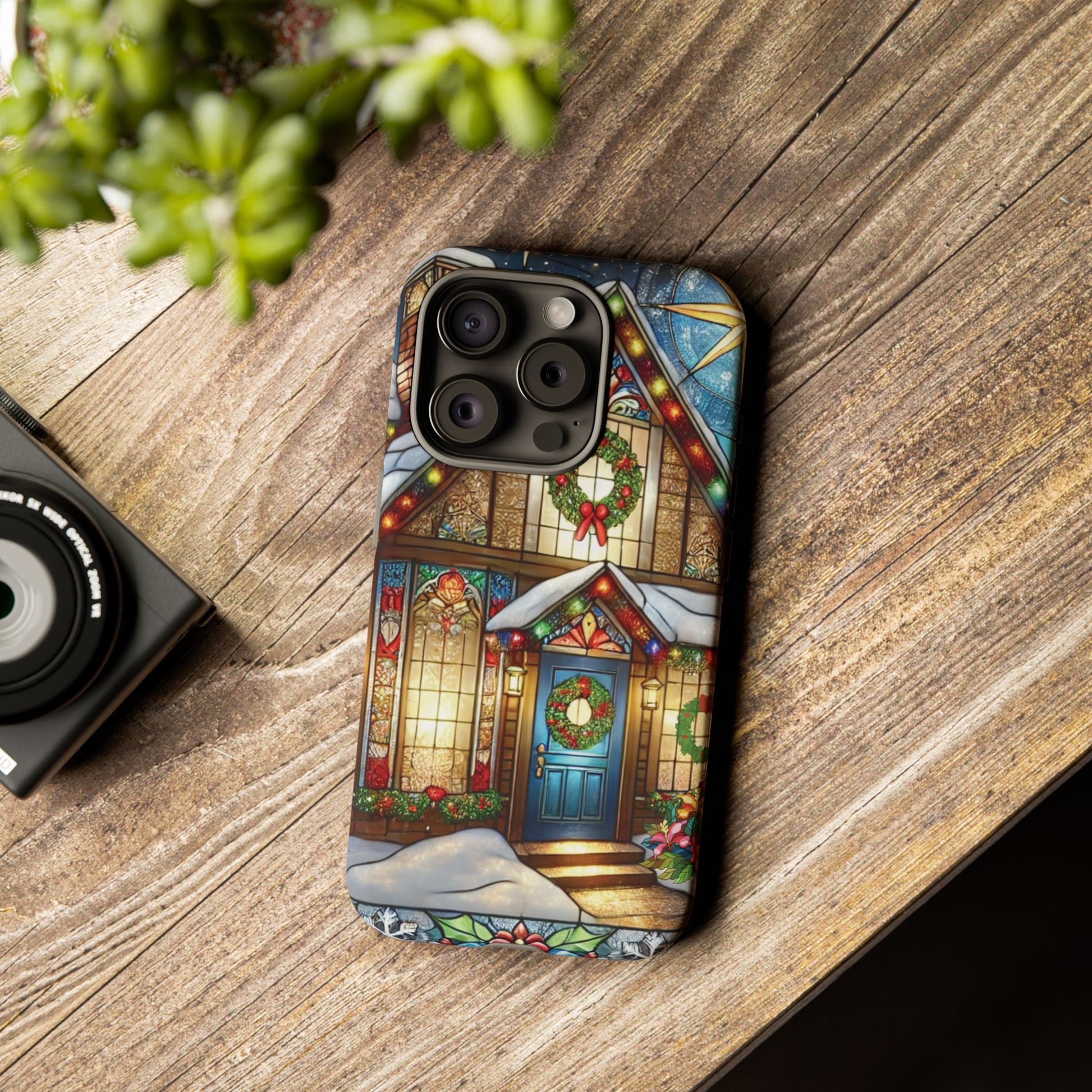 Stain Glass Christmas Phone Case Unique Holiday Protection for Your Device | Stylish & Durable Cover Gift for Her Phone 15, Samsung iPhone Samsung Accessory Gift for Her - MRSBYVALLE