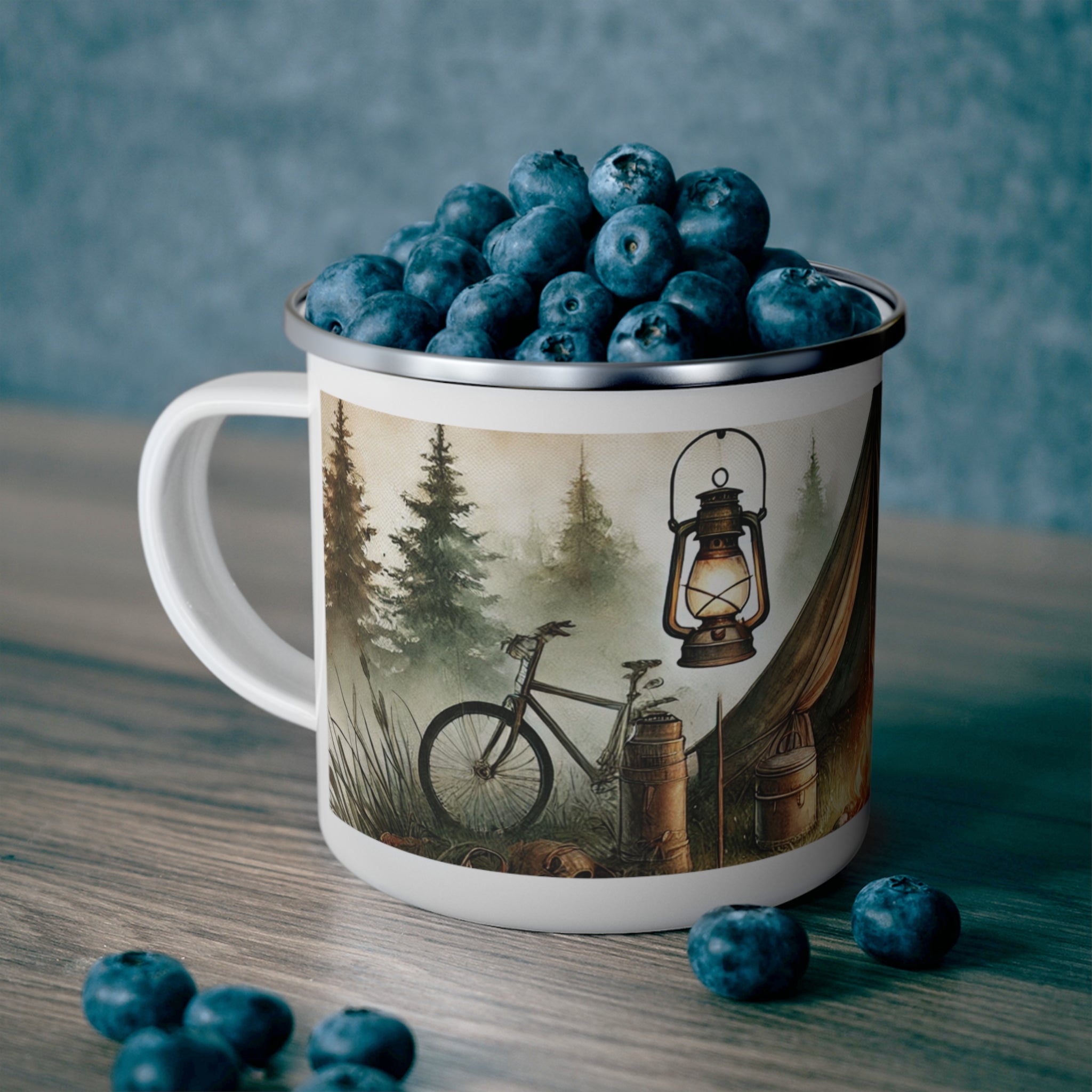 12oz Enamel Camping Mug - Scenic Campground Design | Perfect for Camping, Coffee, Hot Chocolate | Durable, Lightweight Mug for Outdoor Adventures | Ideal Camping Gift Perfect Christmas - MRSBYVALLE