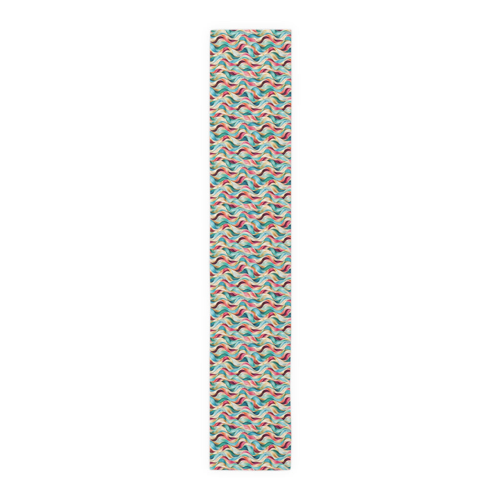 Retro Pastel Wave Table Runner