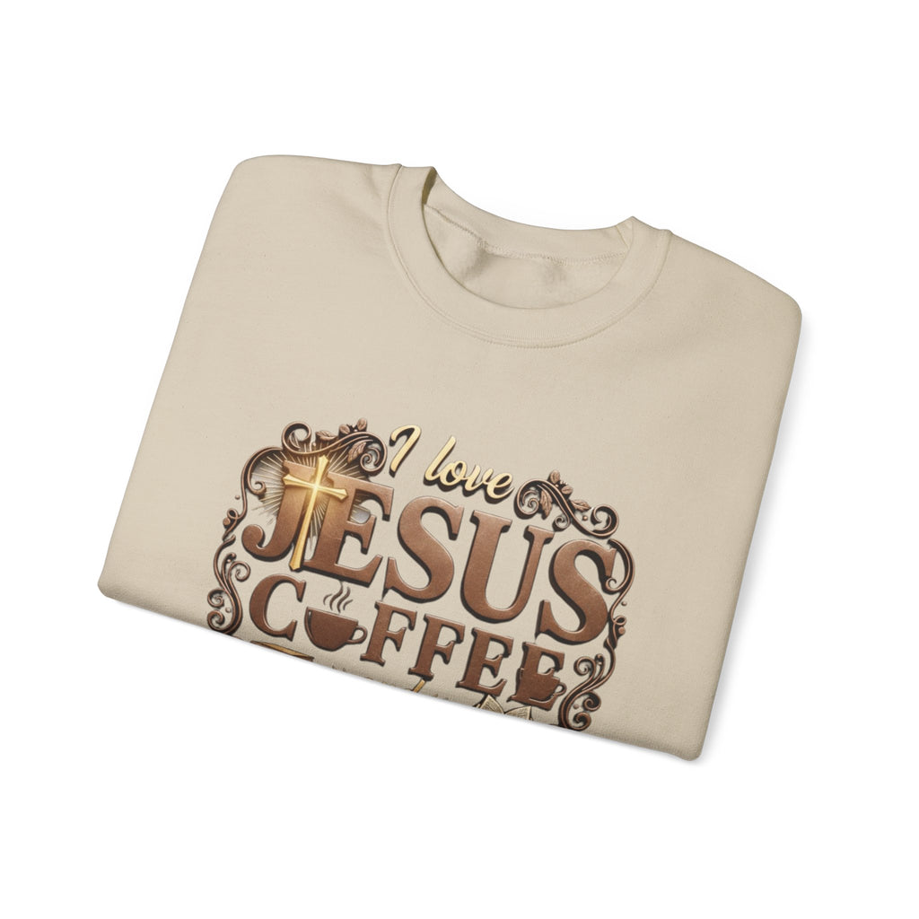 Love Jesus, Coffee & Books Sweatshirt | Christian Unisex Crewneck, Cozy Faith Gift