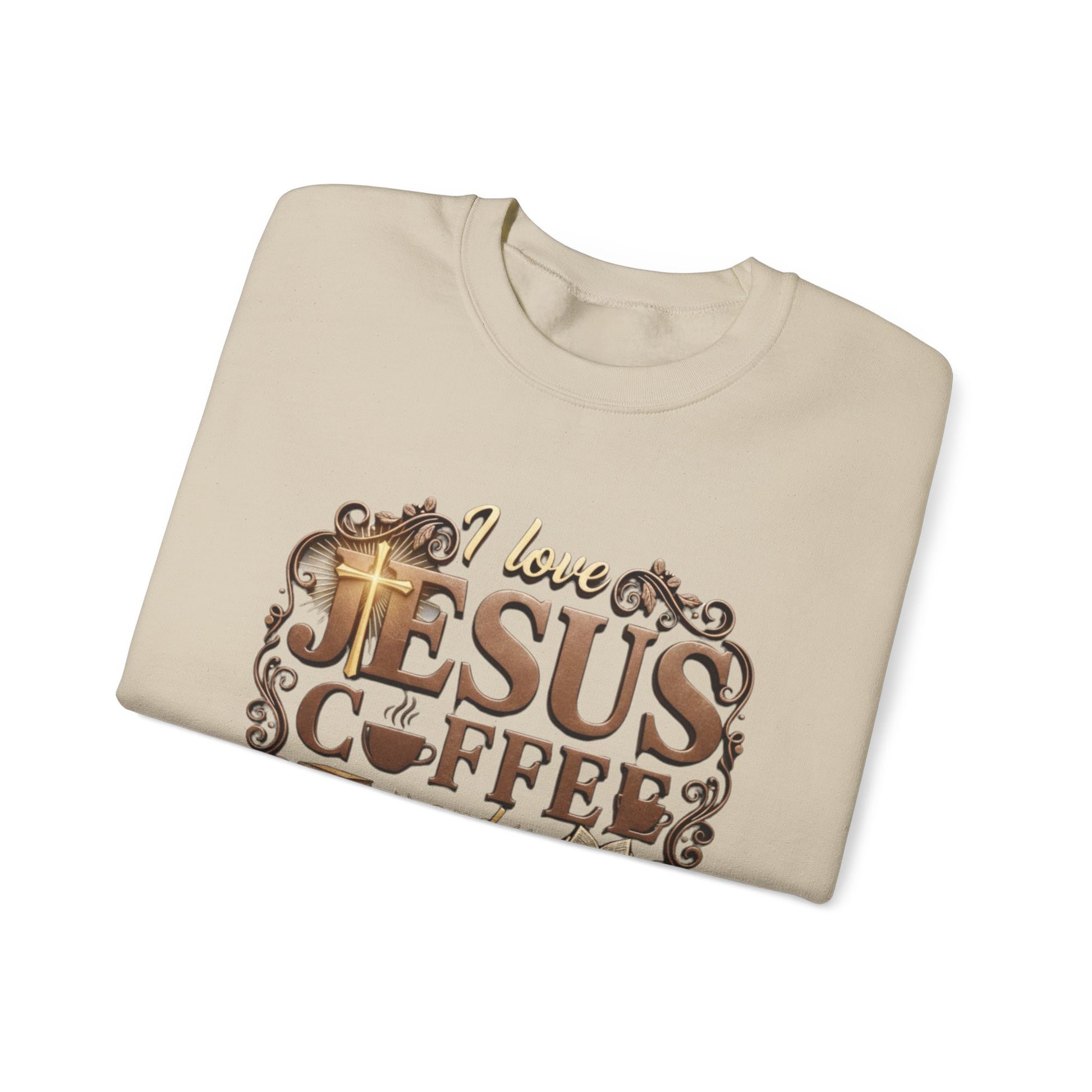 Love Jesus, Coffee & Books Sweatshirt | Christian Unisex Crewneck, Cozy Faith Gift
