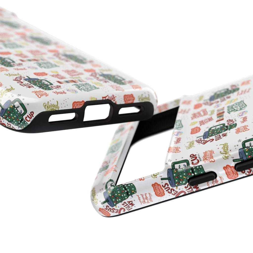 Jesus Fill My Cup Phone Case Cute Floral Design in Red, Pink, Blue – Aesthetic Protective Case for iPhone and  Android