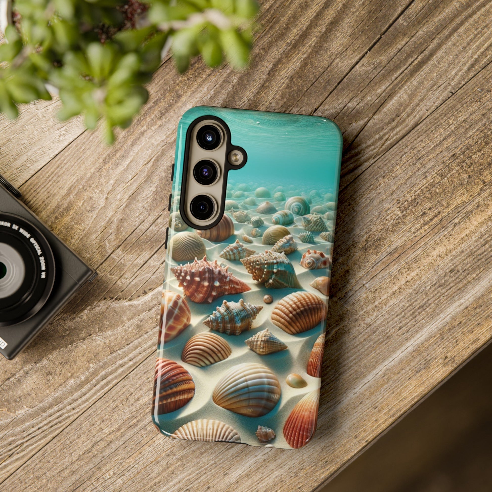 Plush Ocean Bliss Turquoise Seashell Ocean Beach View Protective Phone Case Gift for Her Phone 15, Samsung iPhone Samsung Gift for Her Case iPhone 15, Samsung iPhone Samsung Accessory Gift for Her.