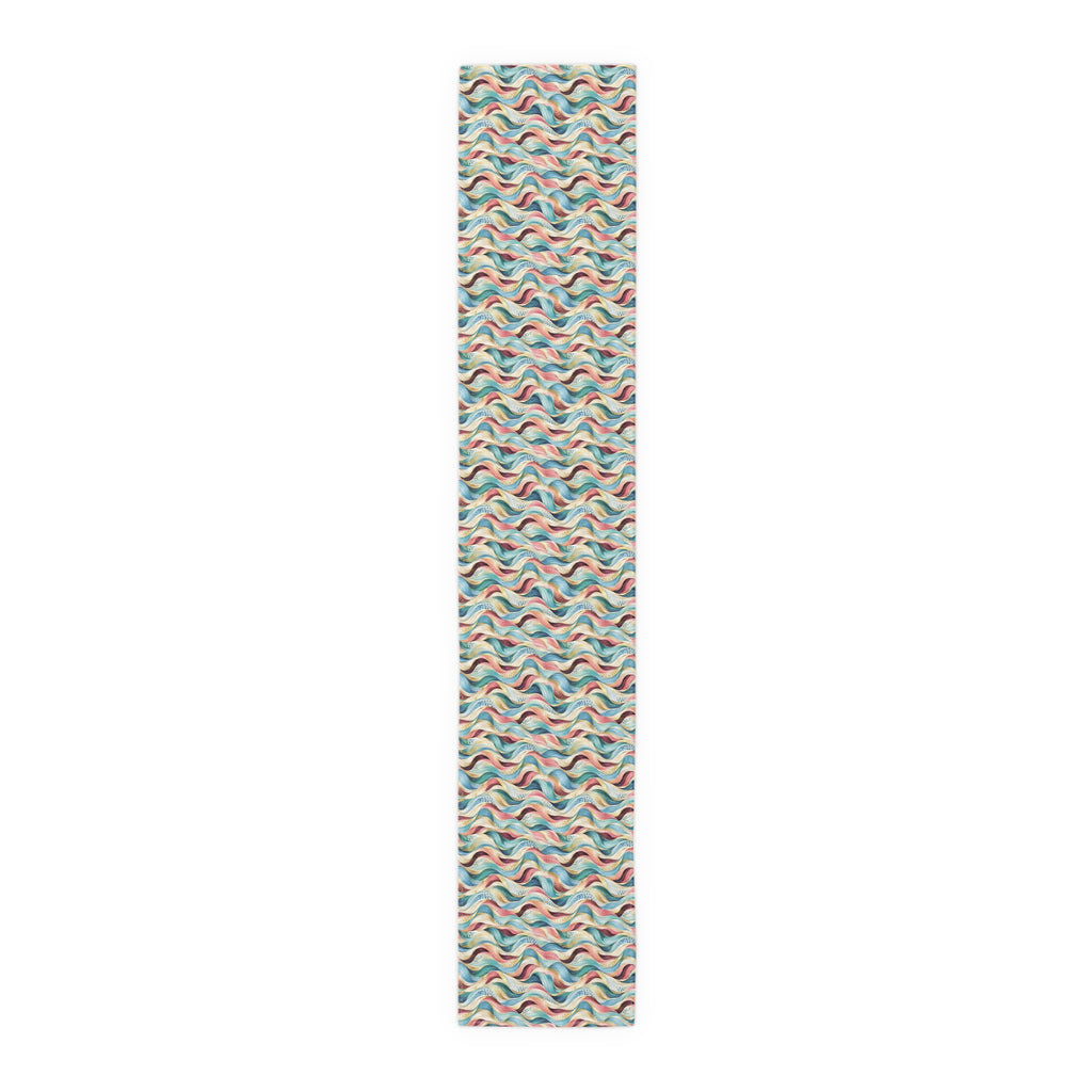 Retro Pastel Wave Table Runner