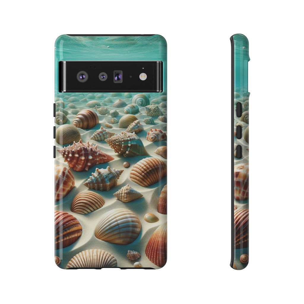 Plush Ocean Bliss Turquoise Seashell Ocean Beach View Protective Phone Case Gift for Her Phone 15, Samsung iPhone Samsung Gift for Her Case iPhone 15, Samsung iPhone Samsung Accessory Gift for Her.