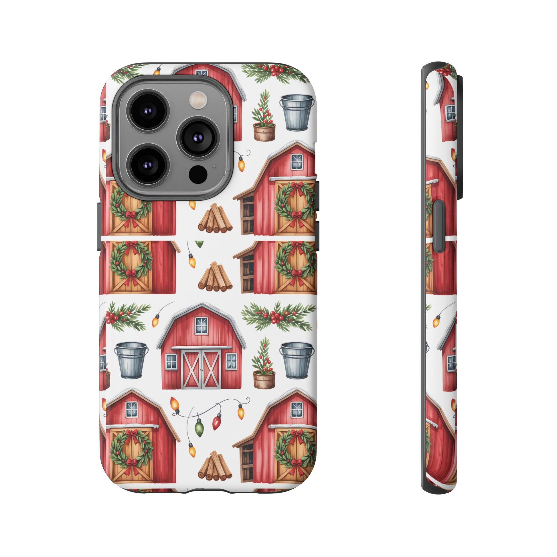 Farmhouse Christmas Design Phone Case - Stylish, Protective Cover for All Models Gift for Mom Accessory Gift for Her