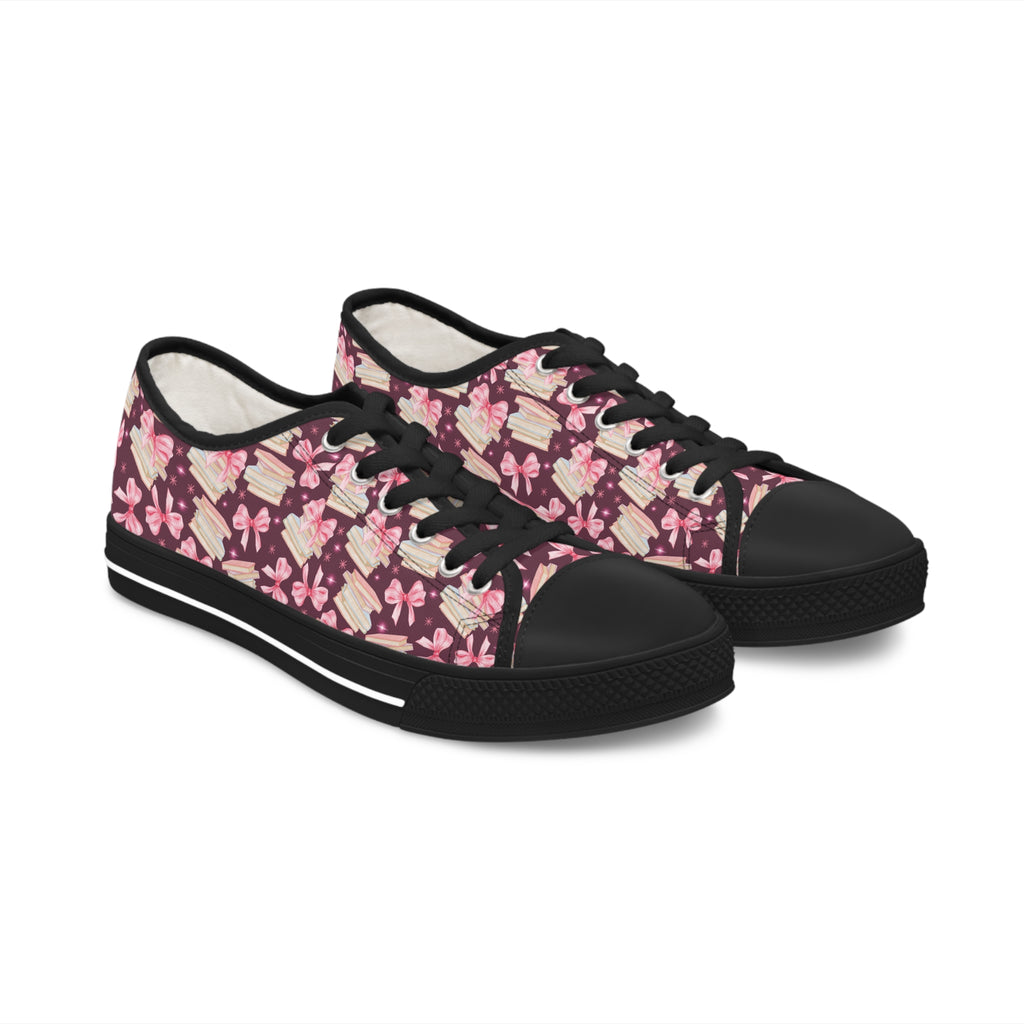 Coquette Pink Bows & Books Sneakers Step Out in Style with Stunning USA Symbol! Perfect for Everyday Wear and Proud Americans. Durable, High-Quality Footwear Everyday Activities - MRSBYVALLE