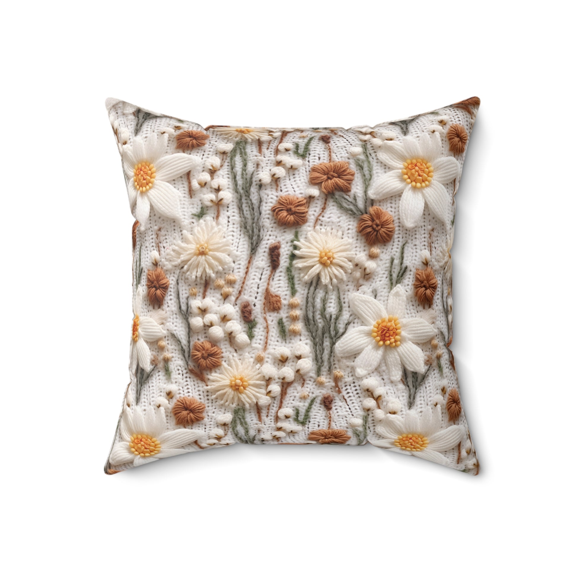 Enchanting Wildflower Mirage Boho 3D Embroidery Illusion Decorative Pillow Touch of Beauty to Your Decor Living Room Comfort for Bedroom or Housewarming Gift New House, Bridal Shower Gift.