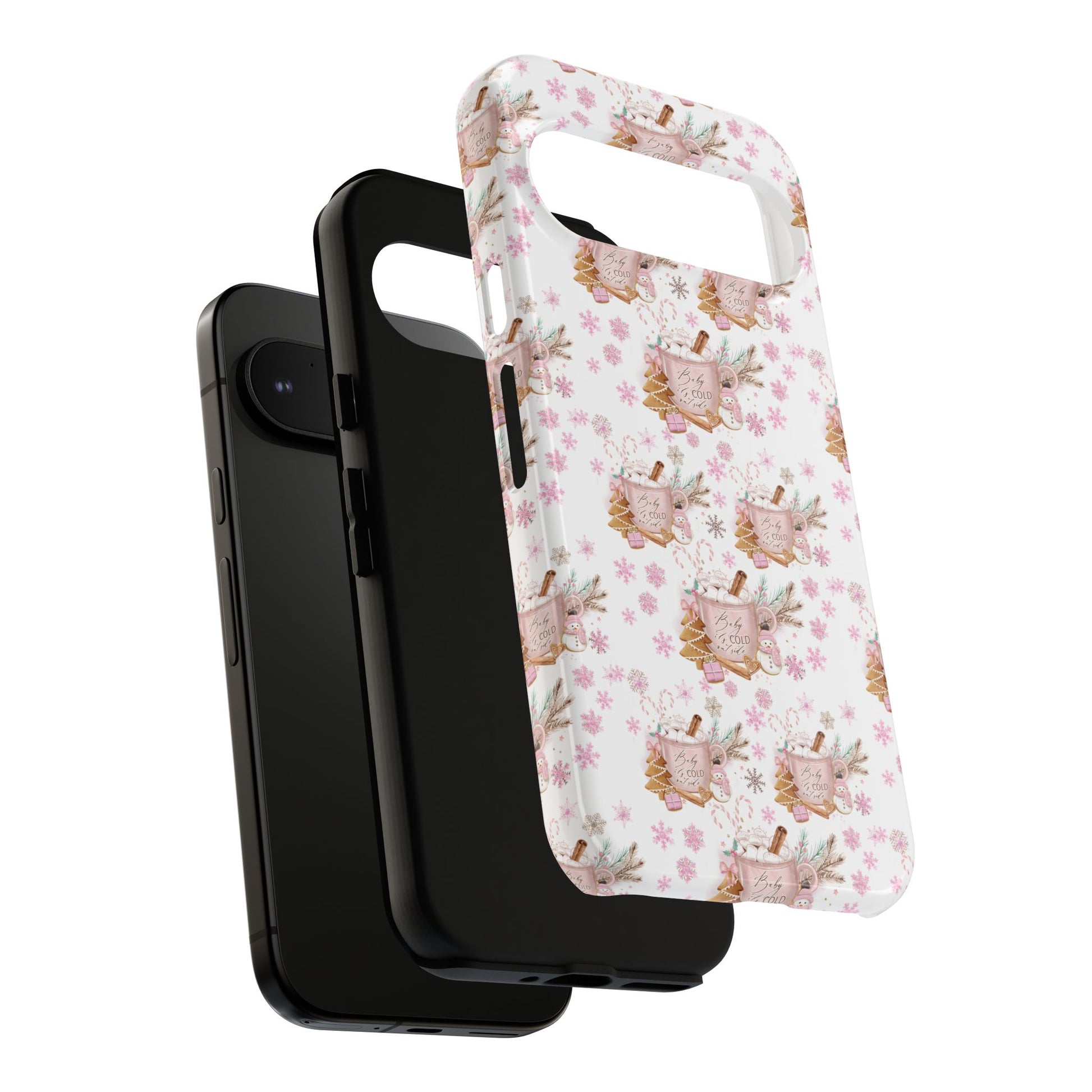 Baby it's Cold Outside Pink and White Phone Case Unique Holiday Protection for Your Device | Stylish & Durable Cover Gift for Her Phone 15, Samsung iPhone Samsung Accessory Gift for Her