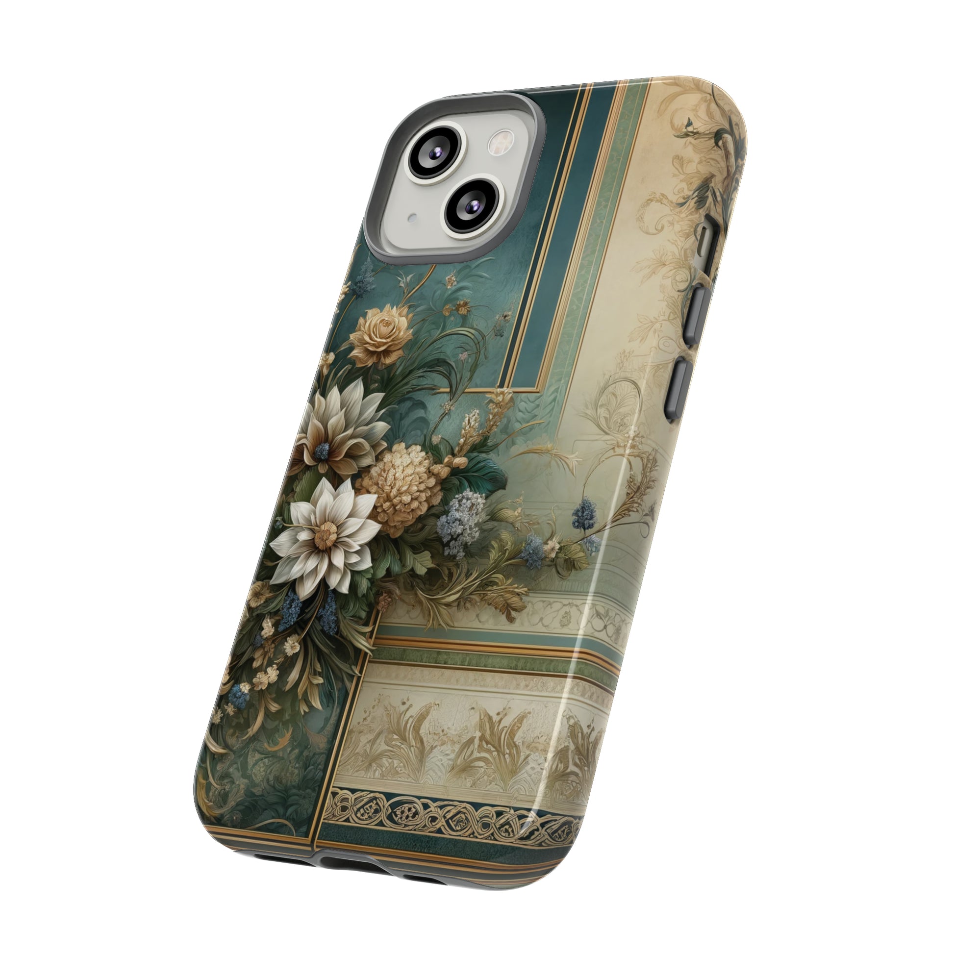 Victorian Floral Boho Luxury Phone Tough Case Floral Elegant Durable Stylish for Modern Devices iPhone 15, Samsung iPhone Samsung Accessory Gift for Her.