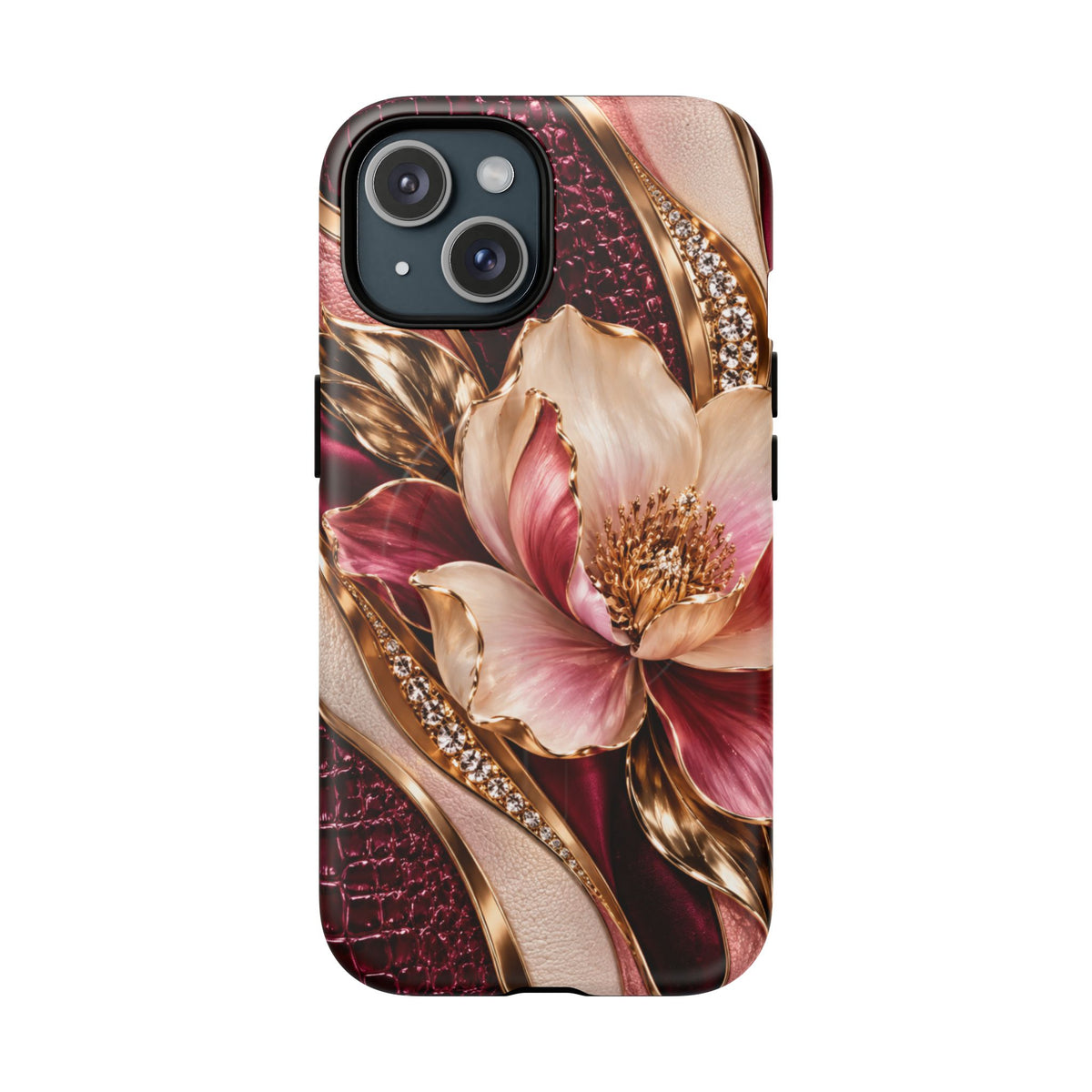 Magnetic Tough Phone Case — Vintage Rose Floral Armor