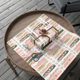 Pastel Brushstroke Floral Wrapping Paper Soft Pink & Peach Illusion Design, Elegant Gift Wrap for Her, Aesthetic Packaging for Birthdays  More Weddings