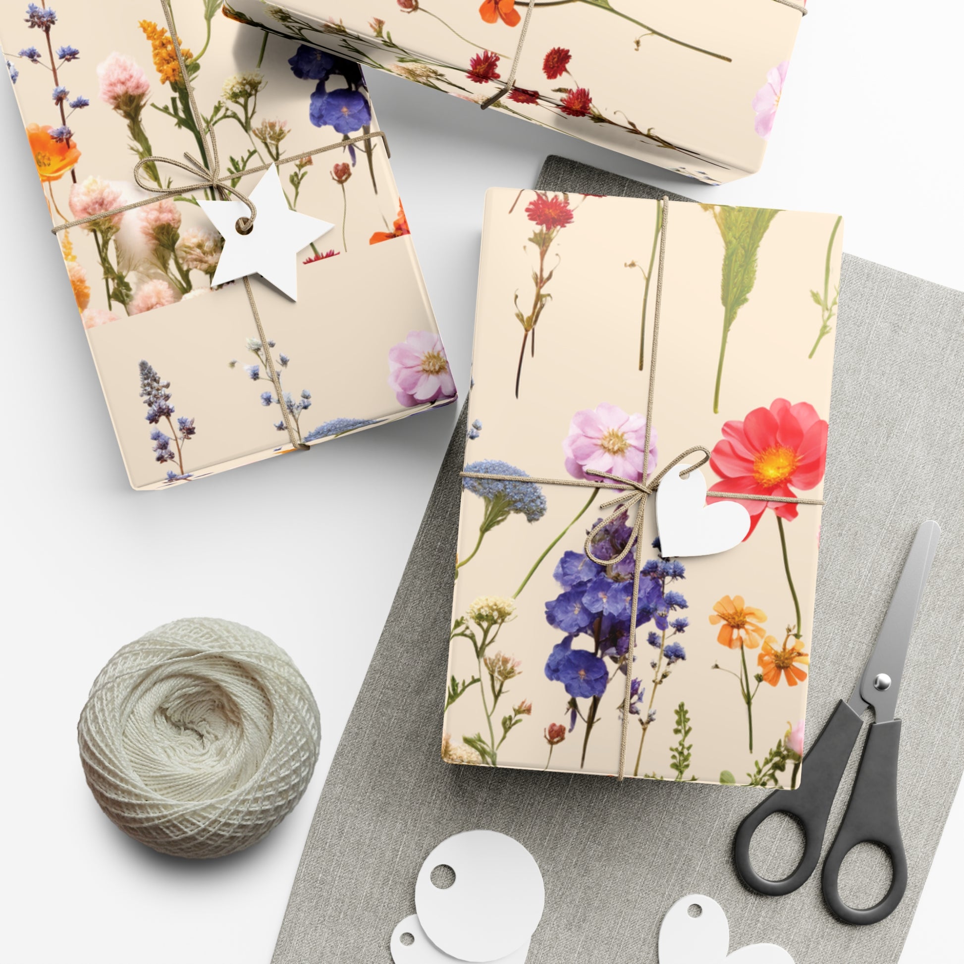 Wildflowers Press Illusion Floral Symphony Timeless Wrapping Paper Perfect for Weddings, Bridal & Baby Showers Eco-Friendly, All Occasion.