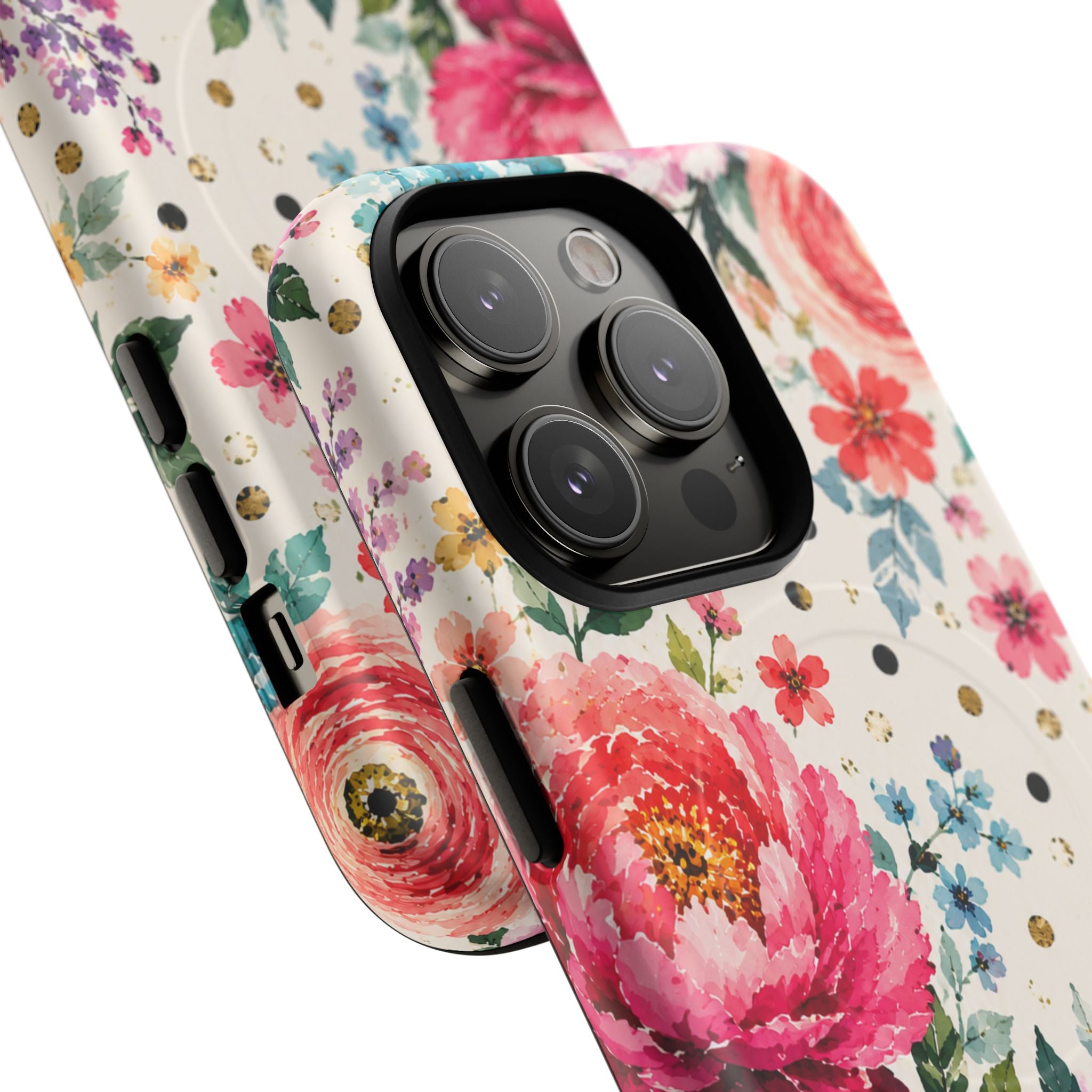 Watercolor Floral Peonies phone case | magnetic slim protective case