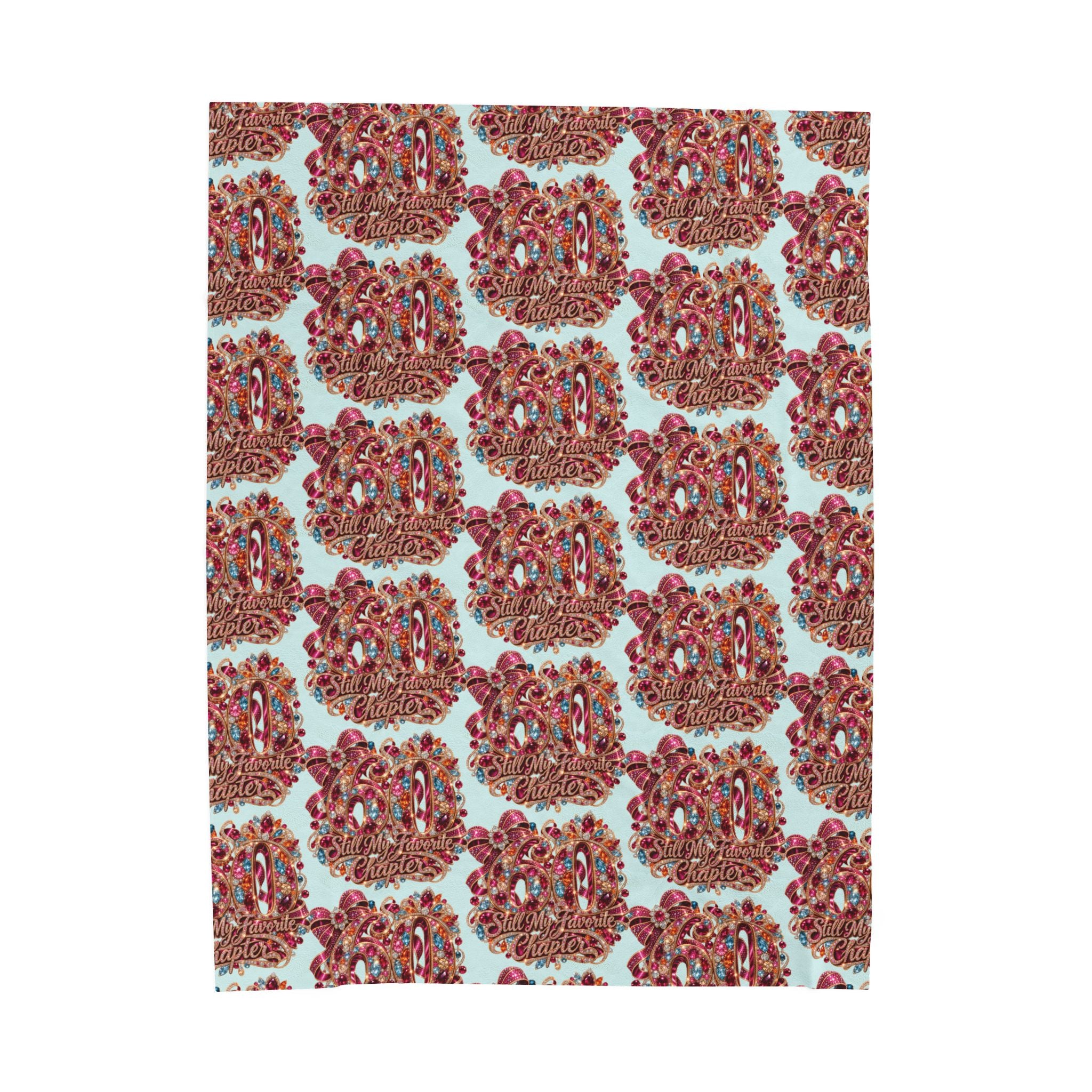 Plush Blanket — Retro Candy Heart Pattern "Sweet Chapter" Velveteen Throw 60 Gift