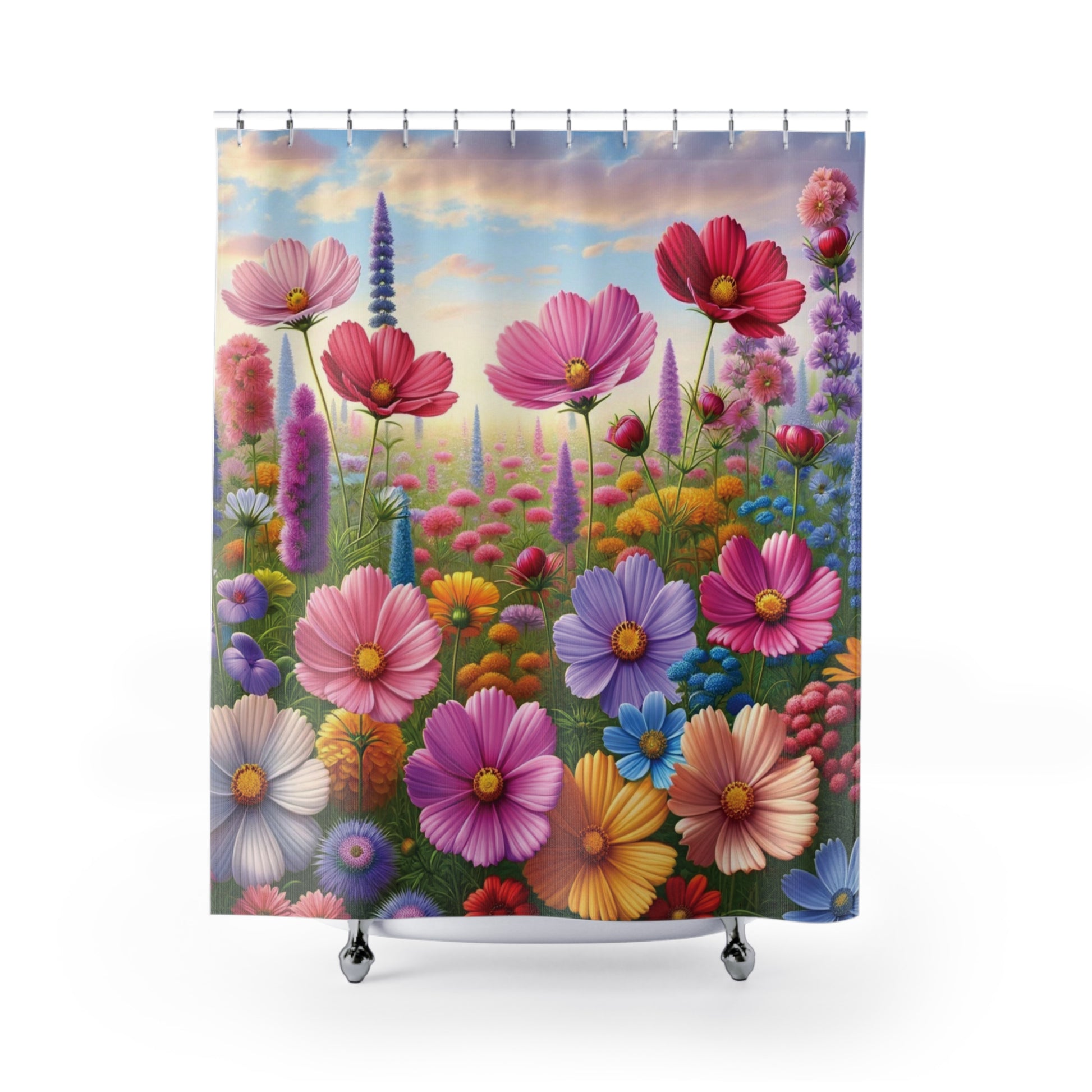Bright Vibrant Wildflower Shower Curtain - Enhance Your Bathroom Decor with Elegant Floral Design | Premium Quality, Waterproof, and Durable for a Fresh, Stylish LookWedding Gift for Mom Bridal Shower Gift Newlywed - MRSBYVALLE