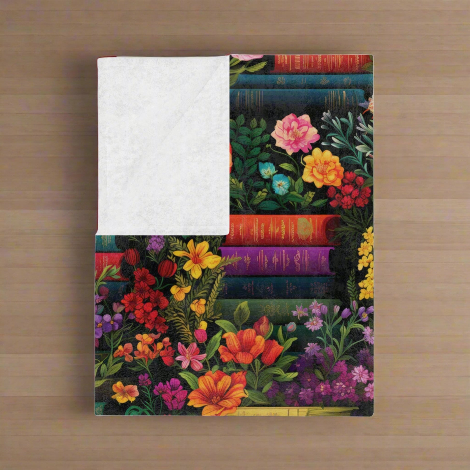 Ultra-Soft Minky Blanket Cozy Comfort Throw Books and Floral Design – Perfect for Reading Nooks and Bedrooms Plush Microfiber for Maximum Comfort Blanket, Perfect for Snuggling Decor, Cozy All-Season Warmth,Housewarming Gift Throw - MRSBYVALLE
