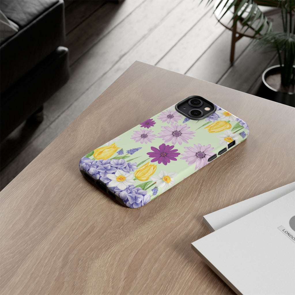 Lavender Yellow Flower Phone Case – Stylish Protective Cover for iPhone & Samsung, Botanical Design, Perfect Gift for Spring & Everyday Elegance